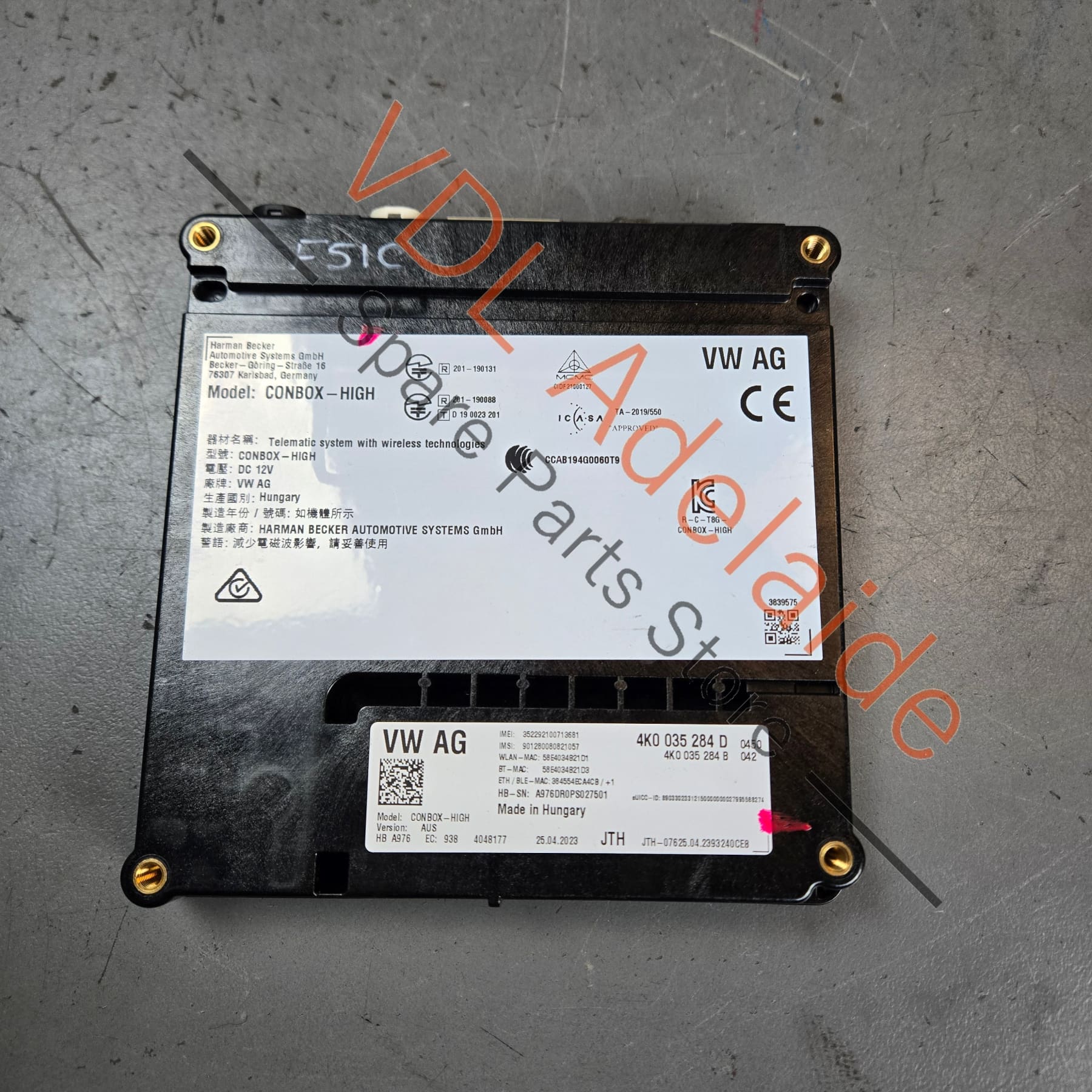 Audi Communication Control Module for Emergency Call 4K0035284D