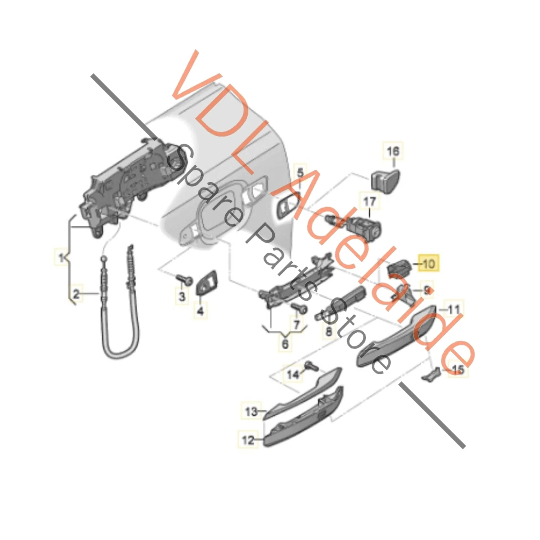 Audi A4 A5 A7 Right Exterior Door Handle Peripheral Puddle Courtesy Light 8W0947134 - Image 2