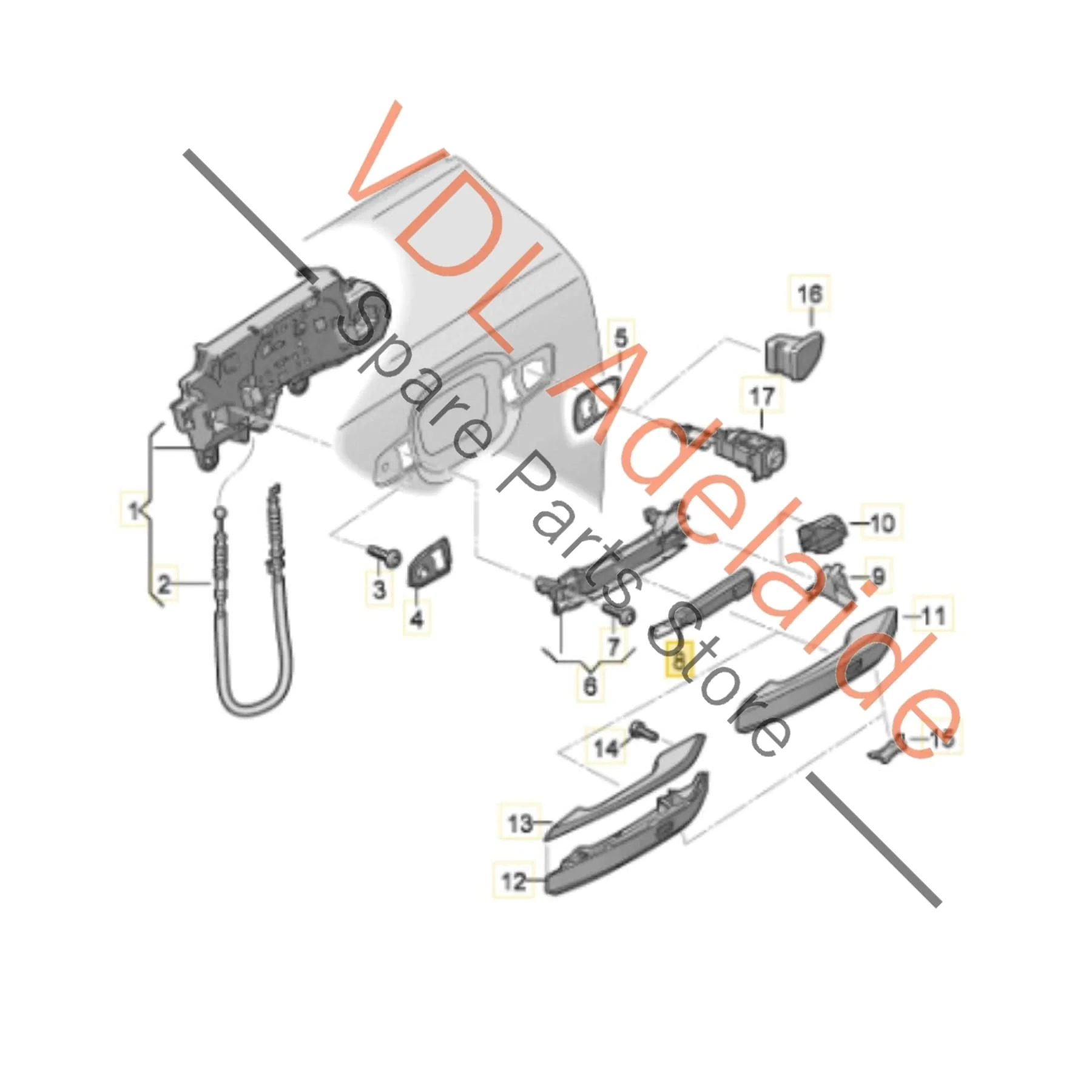 Audi A4 A5 Q5 Door Handle Sensor for Keyless Entry Right 8W0927754 - Image 2