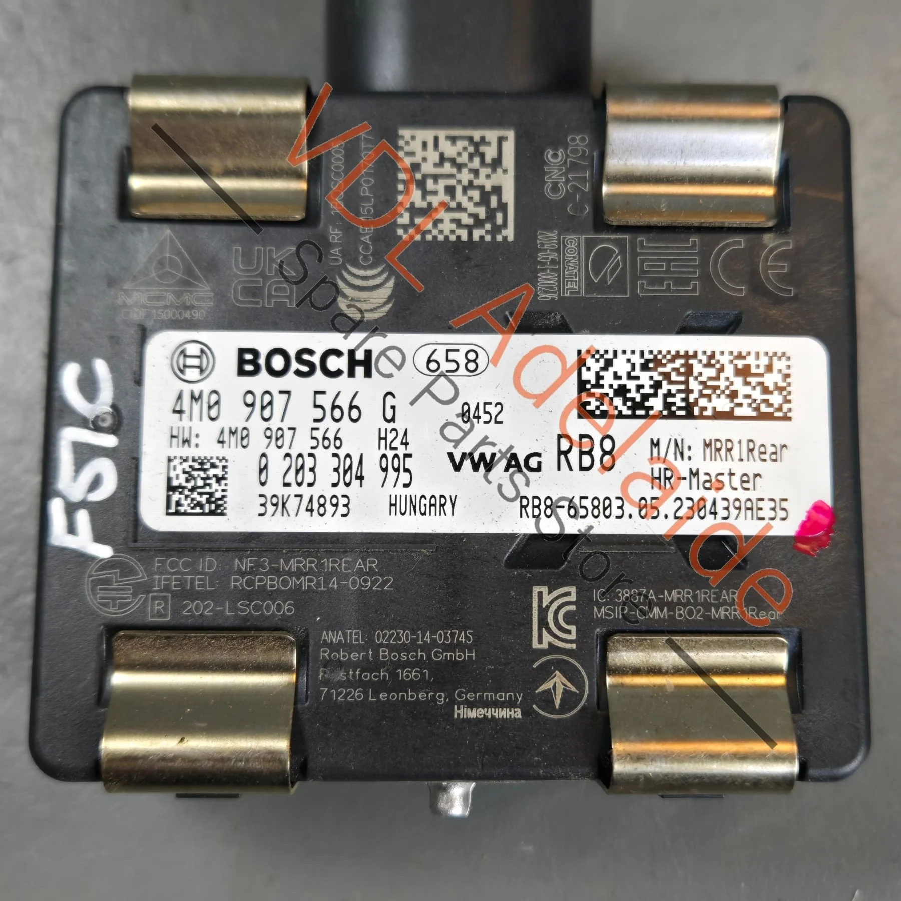 Audi A5 S5 RS5 B9 Rear Blind Spot Radar Sensor Lane Assist Master Right 4M0907566G - Image 3