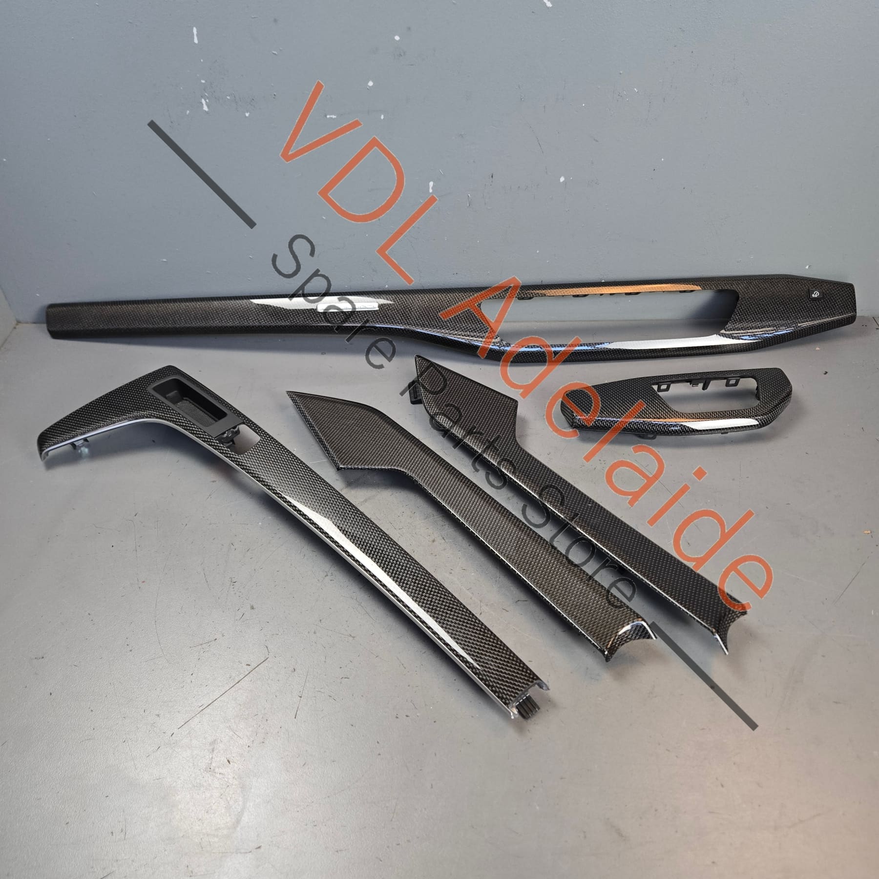 Audi S5 RS5 Set of Carbon Fibre Interior Trim Set Doors and Console 8W2853190T 7V7 8W6867410G 7V7 8W2863969G 7V7