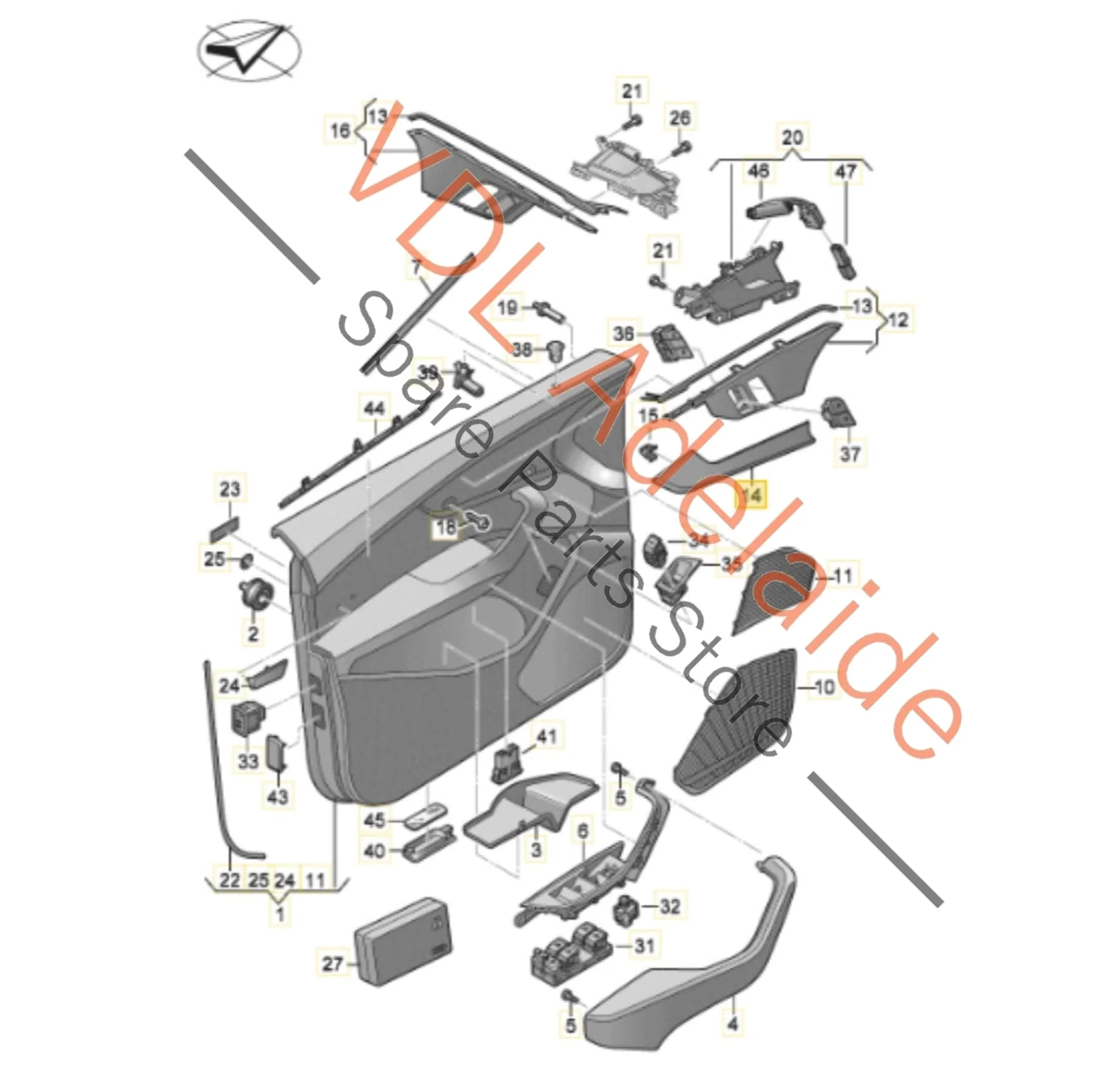 Audi S5 RS5 Set of Carbon Fibre Interior Trim Set Doors and Console 8W2853190T 7V7 8W6867410G 7V7 8W2863969G 7V7 - Image 4
