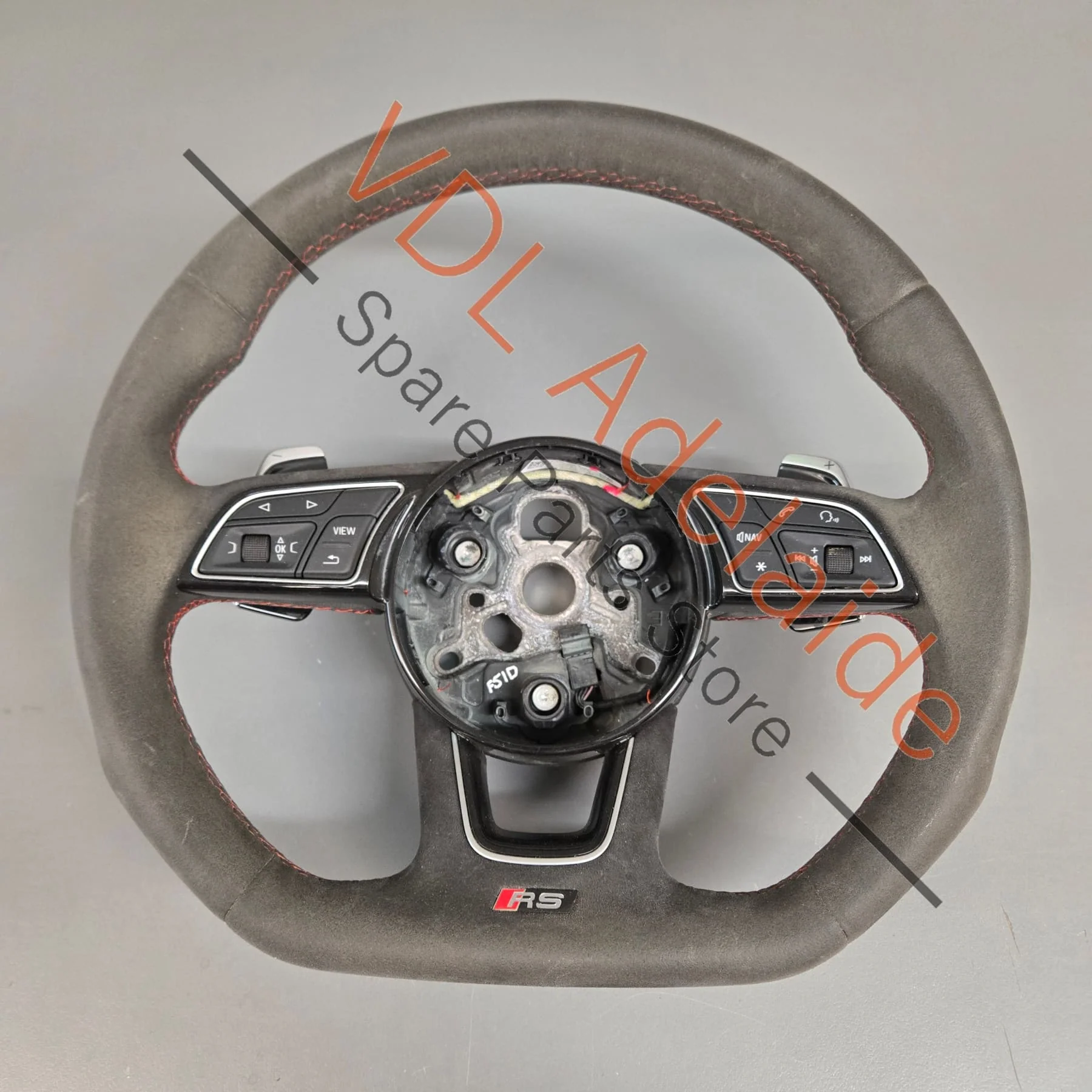 Audi RS5 F5 B9 Flat Bottom Alcantera w Red Stitch Steering Wheel 8W0419091GJ NTW