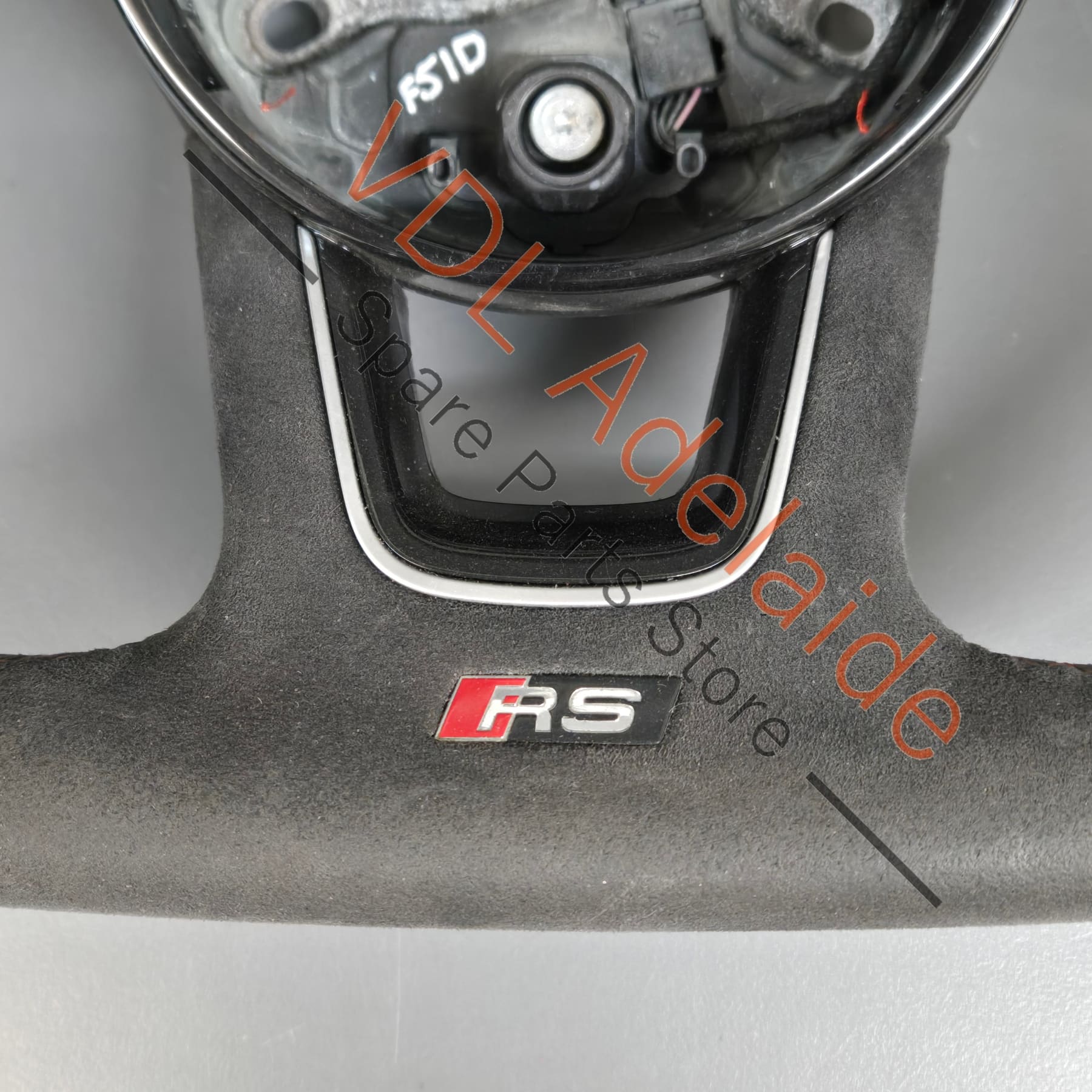 Audi RS5 F5 B9 Flat Bottom Alcantera w Red Stitch Steering Wheel 8W0419091GJ NTW - Image 4