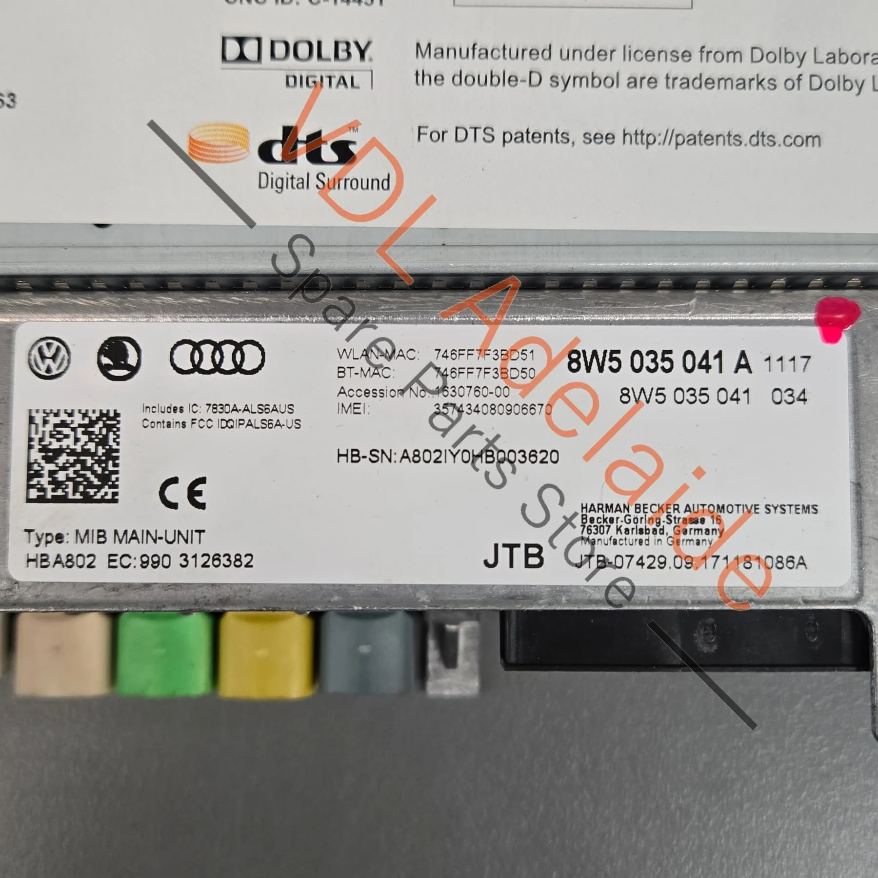 Audi RS5 B9 MIB2 High Central Computer MIB Main Unit For Nav Multimedia 8W5035041A - Image 7
