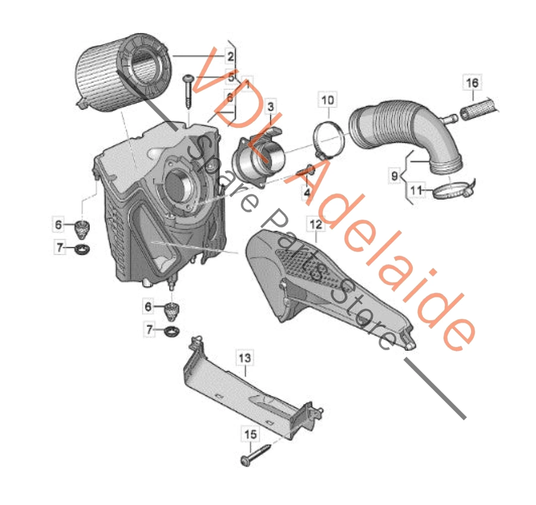 Audi RS4 RS5 B9 2.9 V6 Original OEM Air Filter Assembly 8W0133837R - Image 5