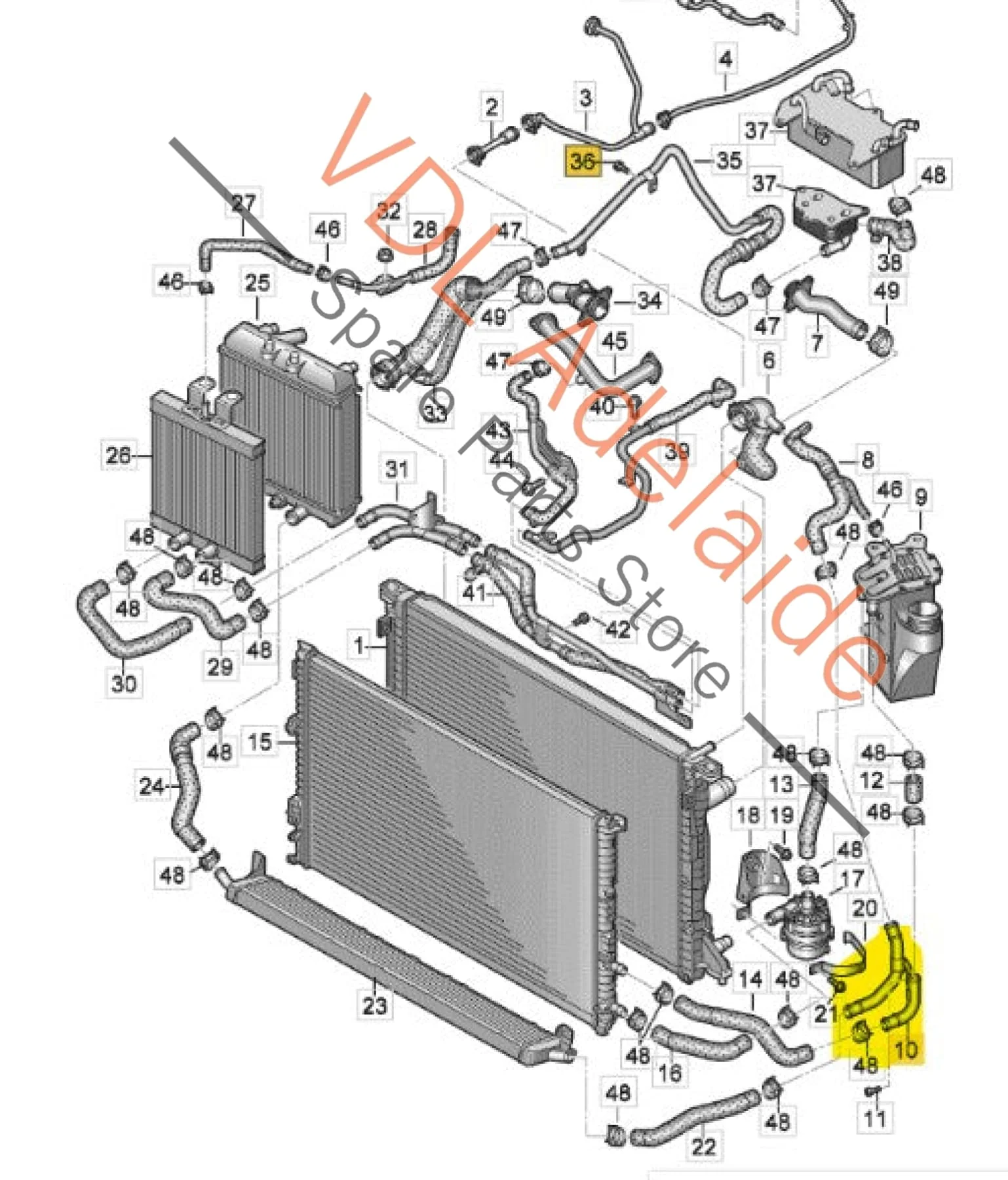 Audi RS4 RS5 Coolant Pipe Steel 8W0145640 - Image 2