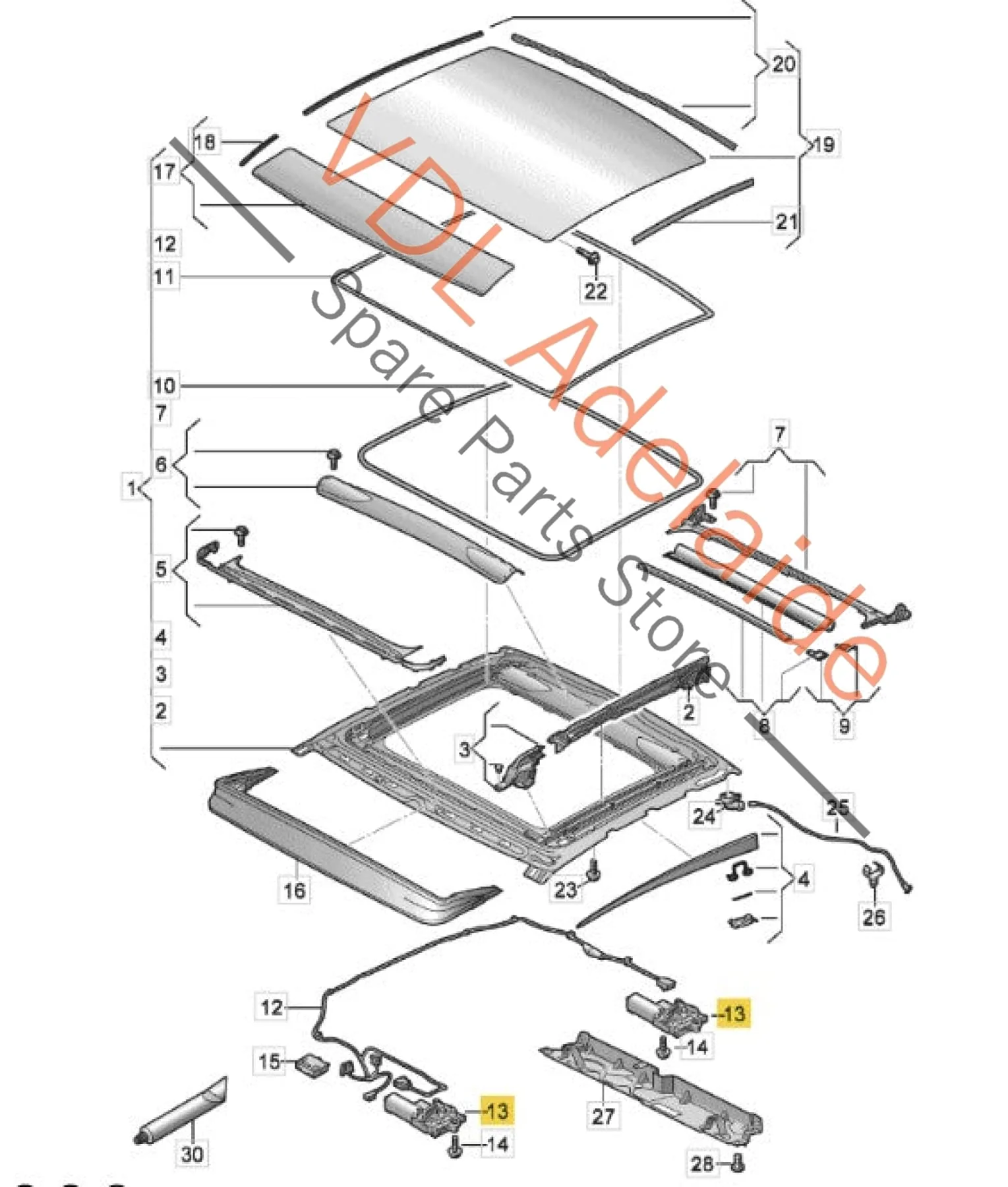 Audi Sunroof Control Slide Motor 4M0959591 - Image 2