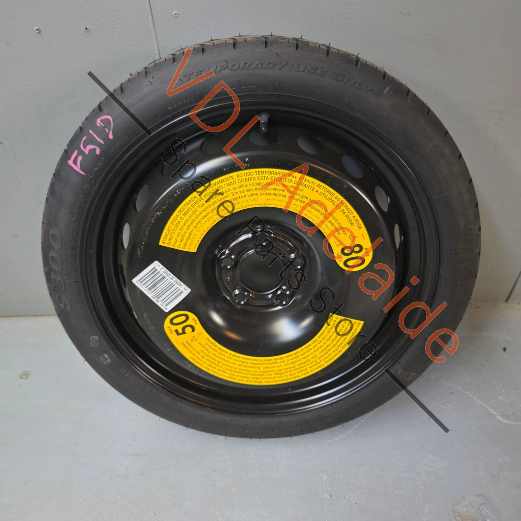 Audi 19in Space Saver Spare Wheel 8W0601027C