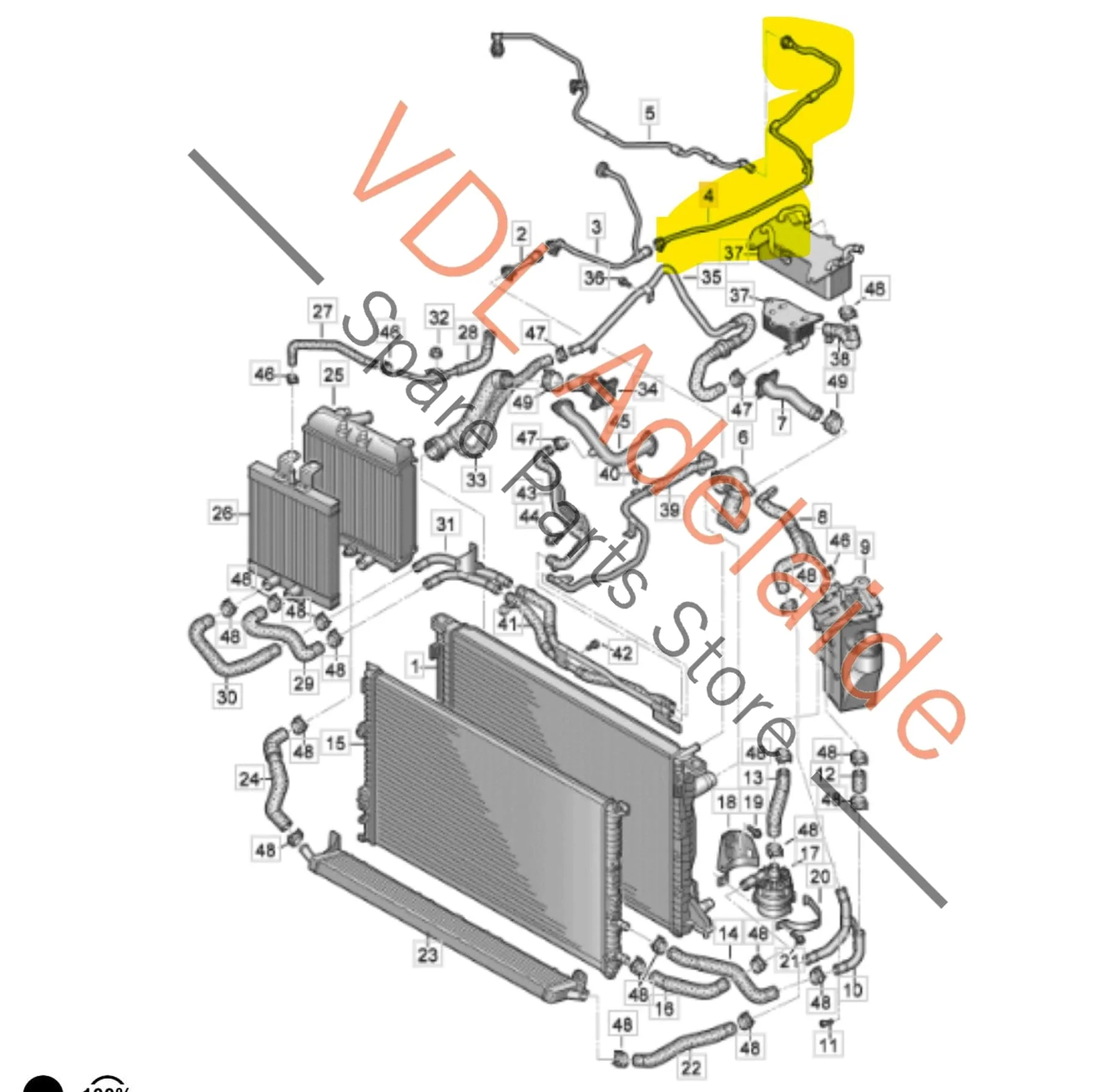 Audi RS5 Coolant Breather Bleeder Pipe Hose 8W0121081DA - Image 2