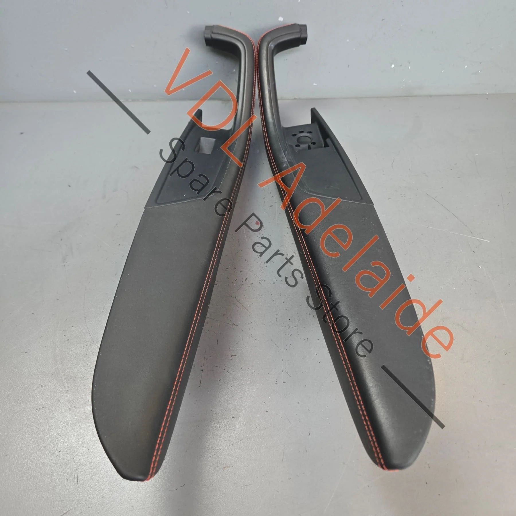 Audi RS5 B9 Interior Door Handle Trim Set Black Leather Red Stitch 8W6867174B MCB 8W6867173B MCB