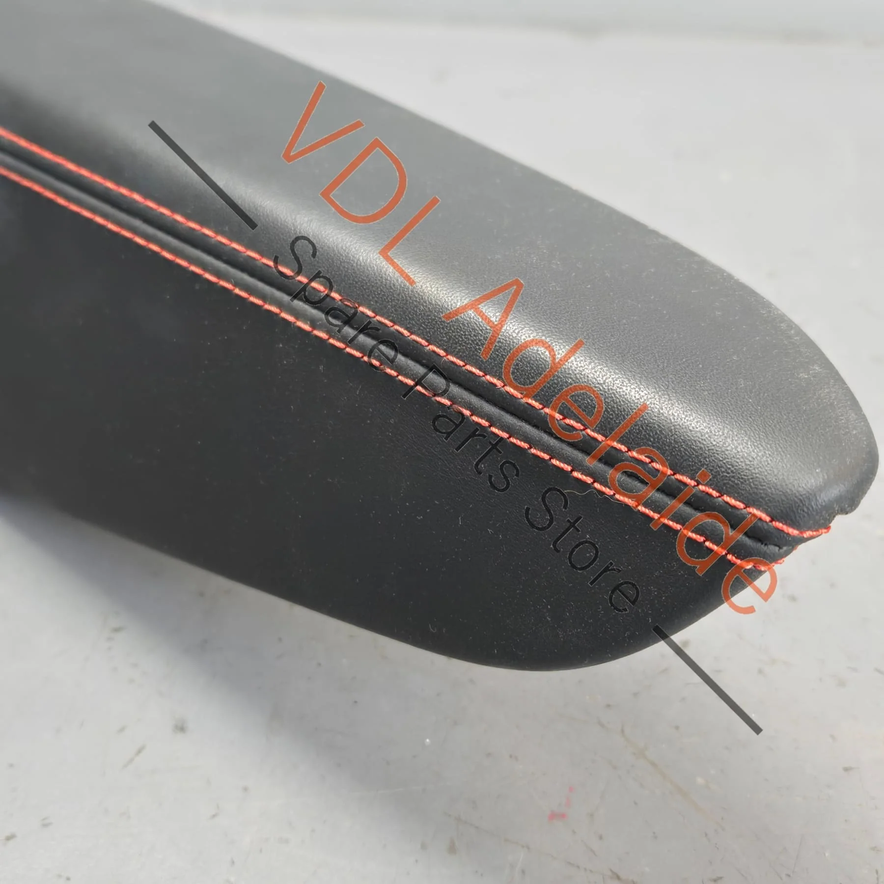 Audi RS5 B9 Interior Door Handle Trim Set Black Leather Red Stitch 8W6867174B MCB 8W6867173B MCB - Image 5