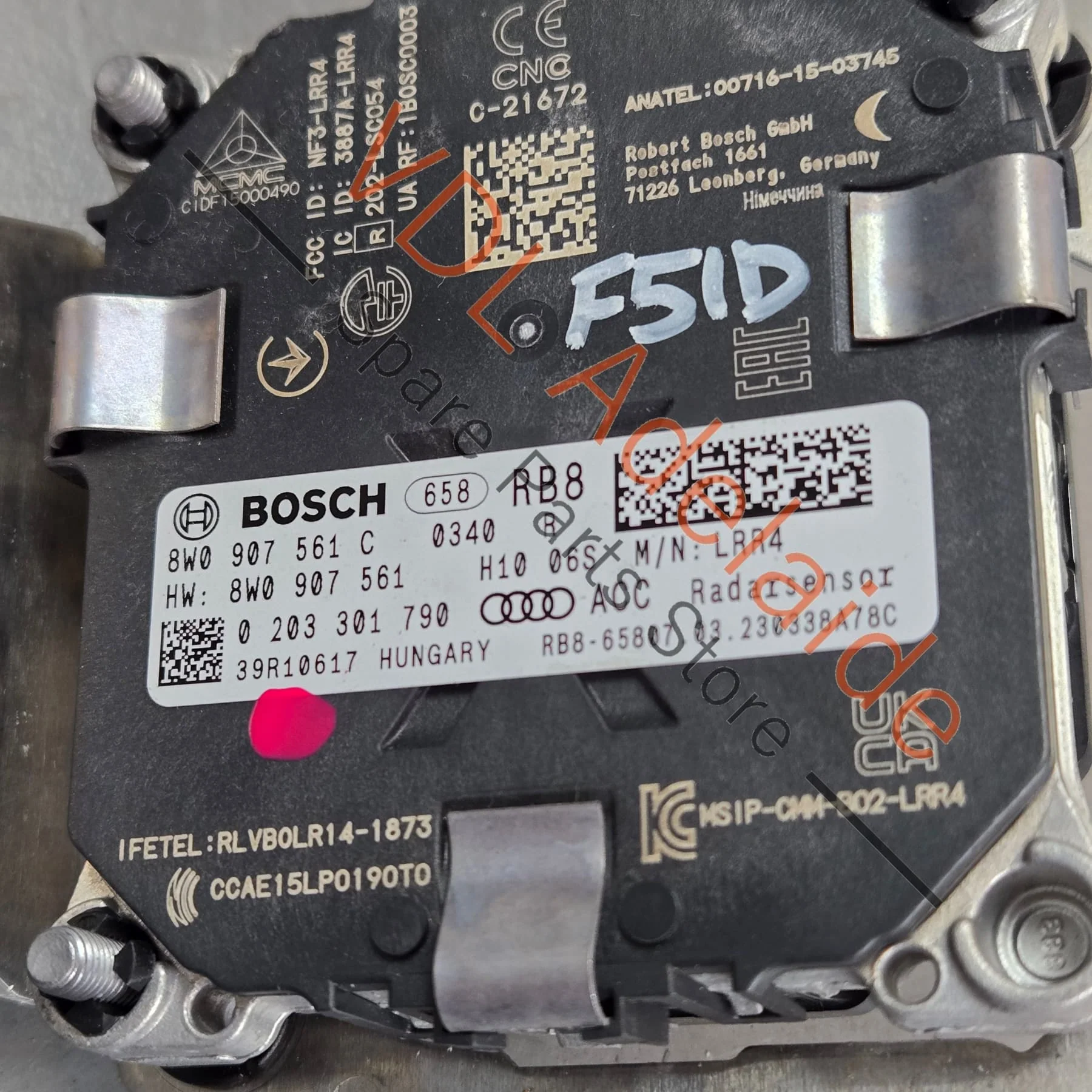 Audi A4 A5 RS4 RS5 B9 Right Side Distance ACC Radar 8W0907561C - Image 4