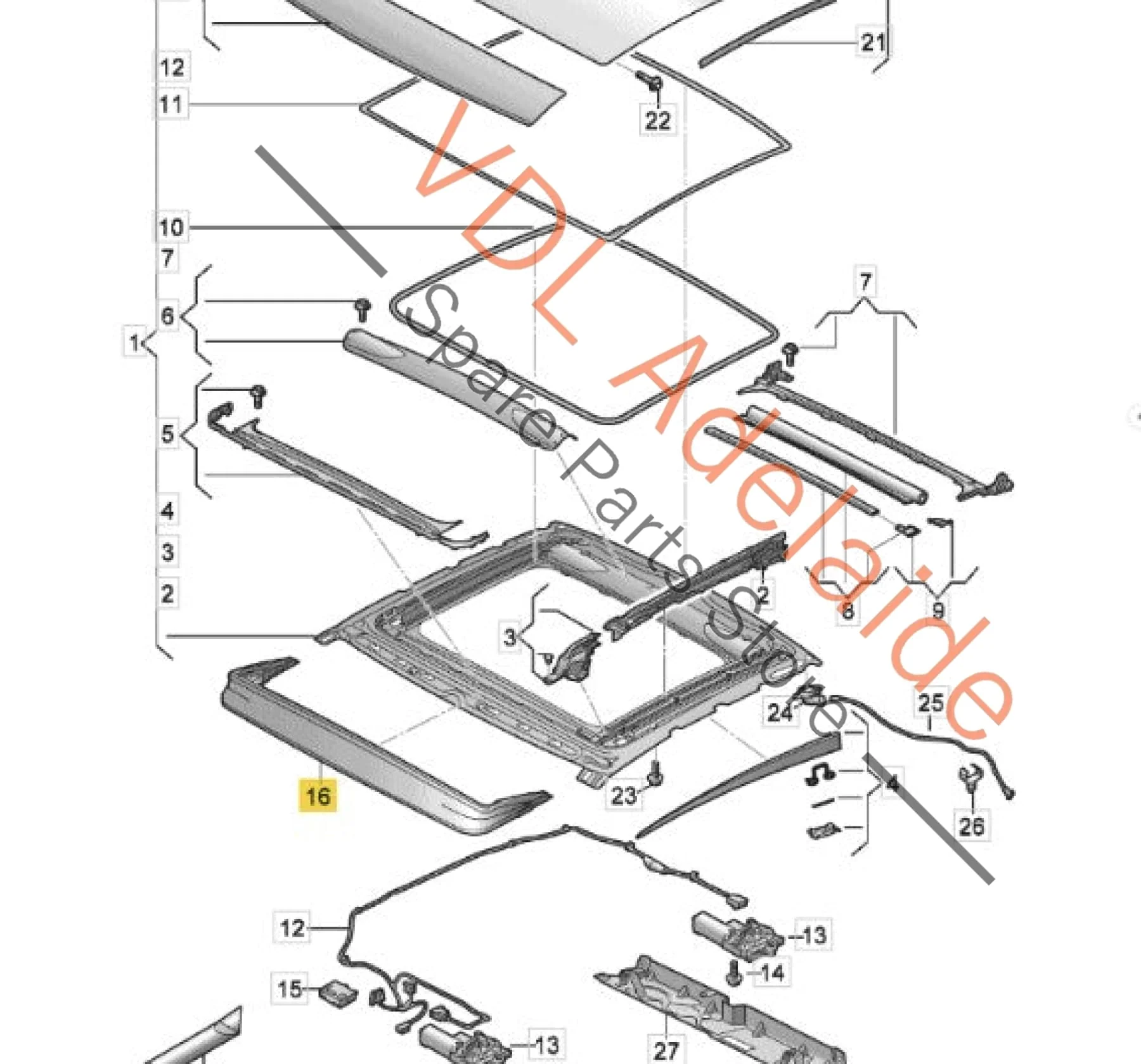 Audi A5 S5 RS5 F5 B9 Sunroof Wind Deflector 8W6877651 - Image 2