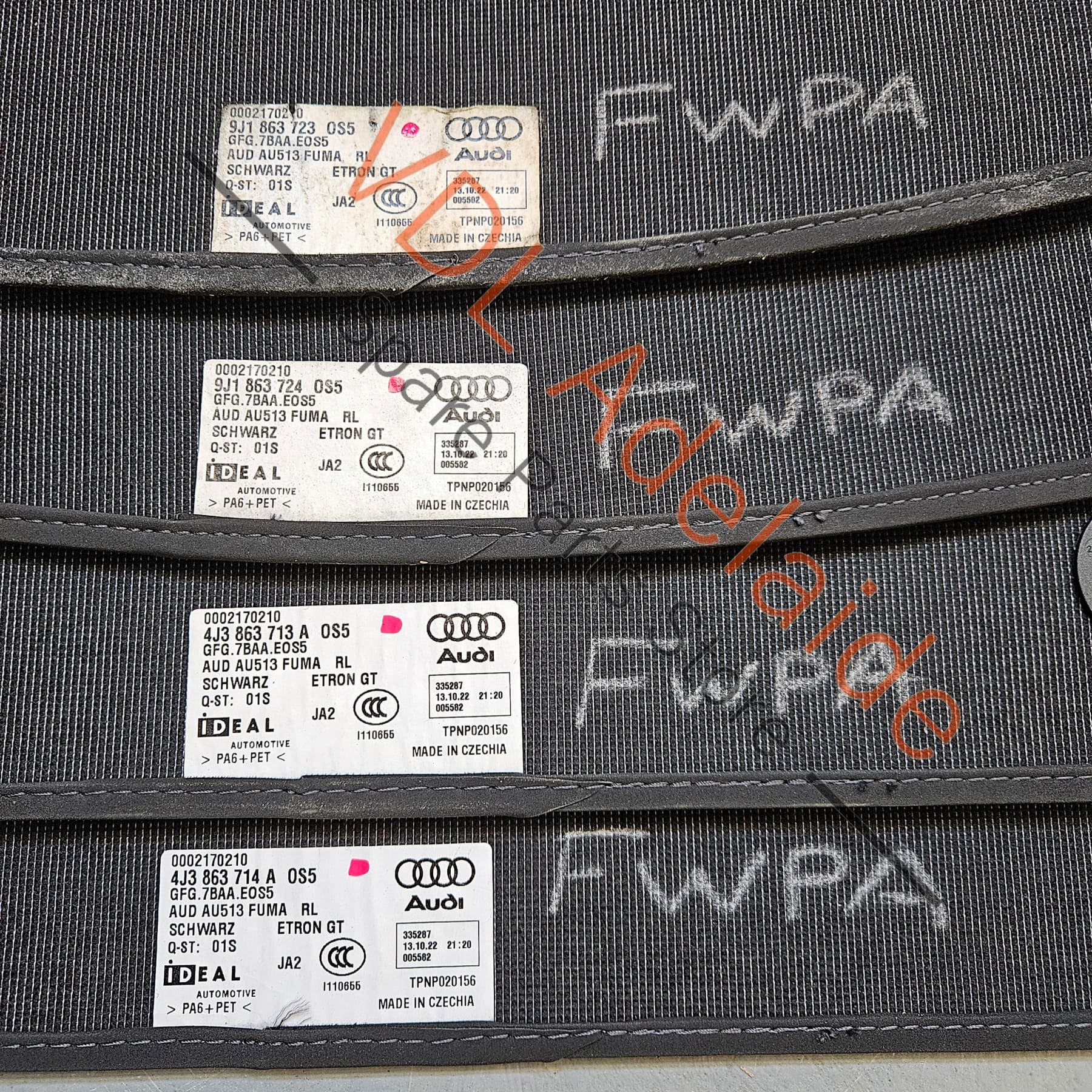 Genuine Floor Mat Set Audi e-Tron 4J3864435C OS5 - Image 7