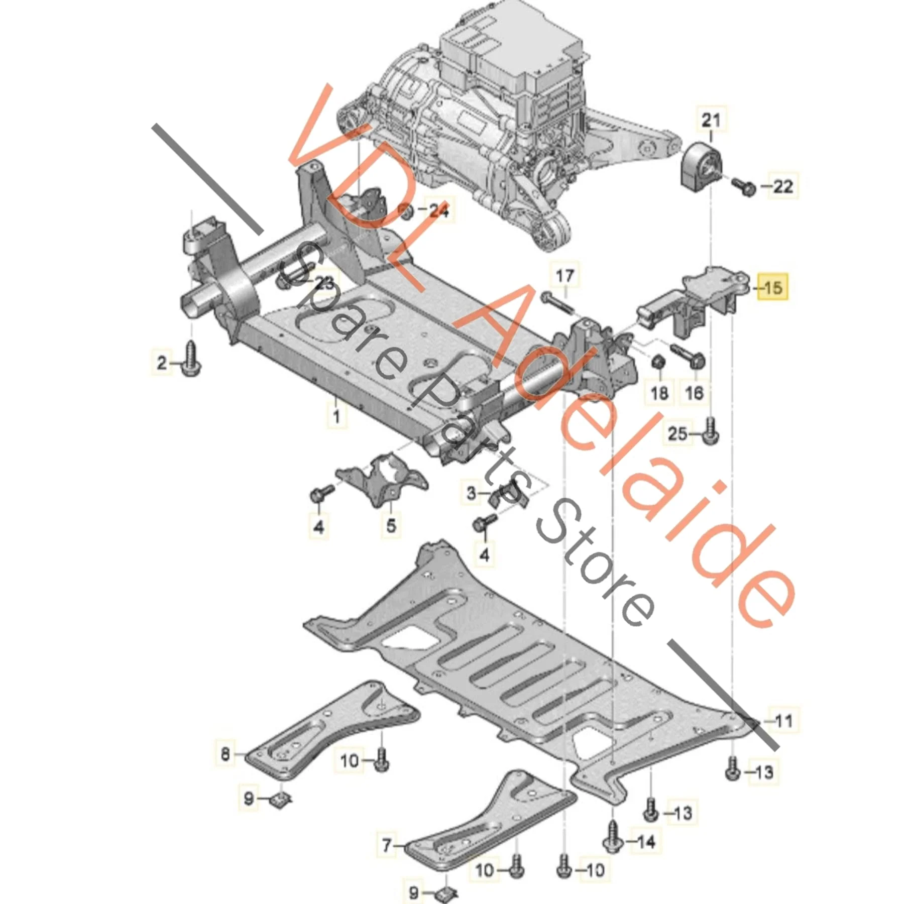 Audi e-Tron Porsche Taycan Front Left Engine Motor Mount Stabiliser 9J1413357A - Image 2