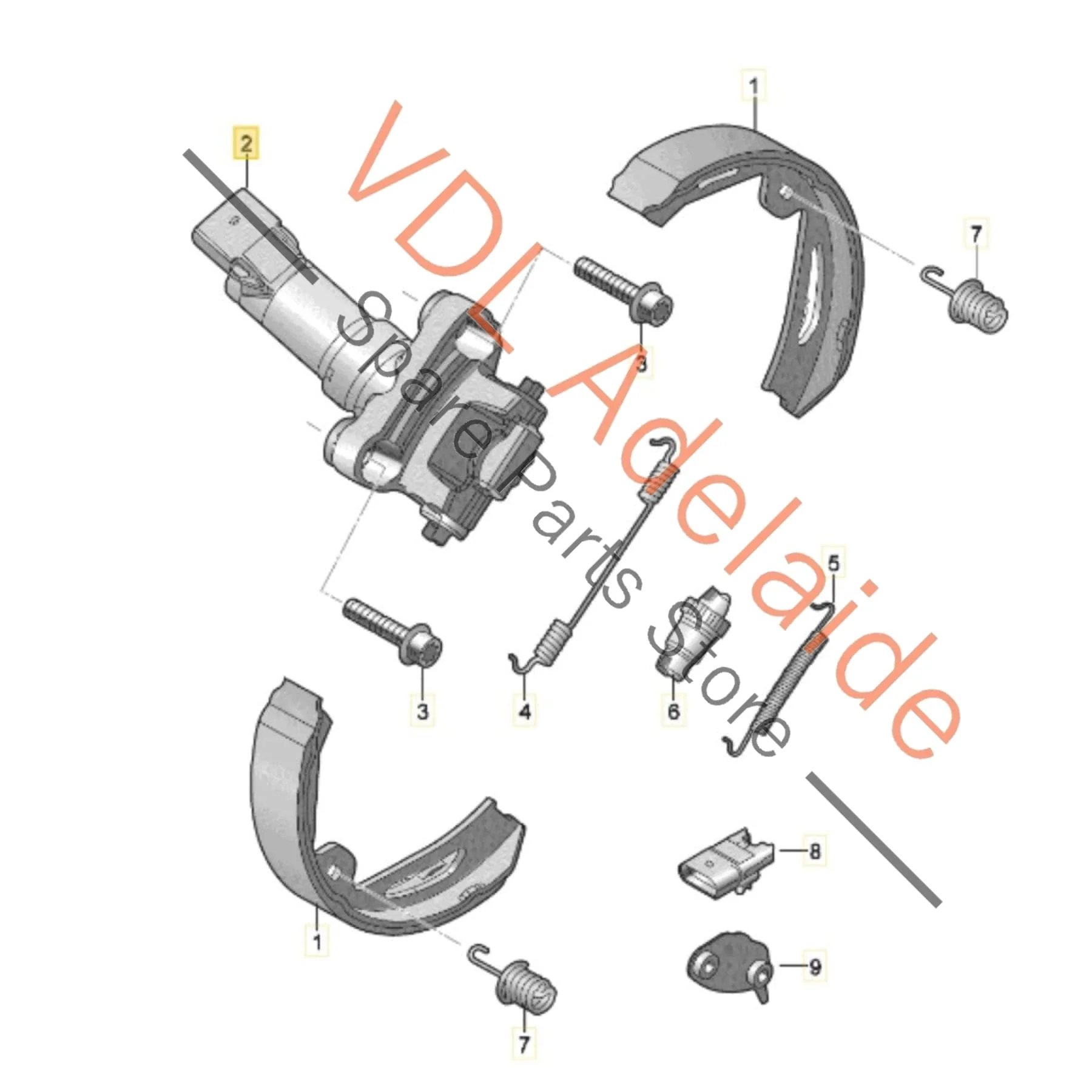 Audi Porsche Electronic Parking Brake Servo Actuator Left LHS 9Y0907615 - Image 2