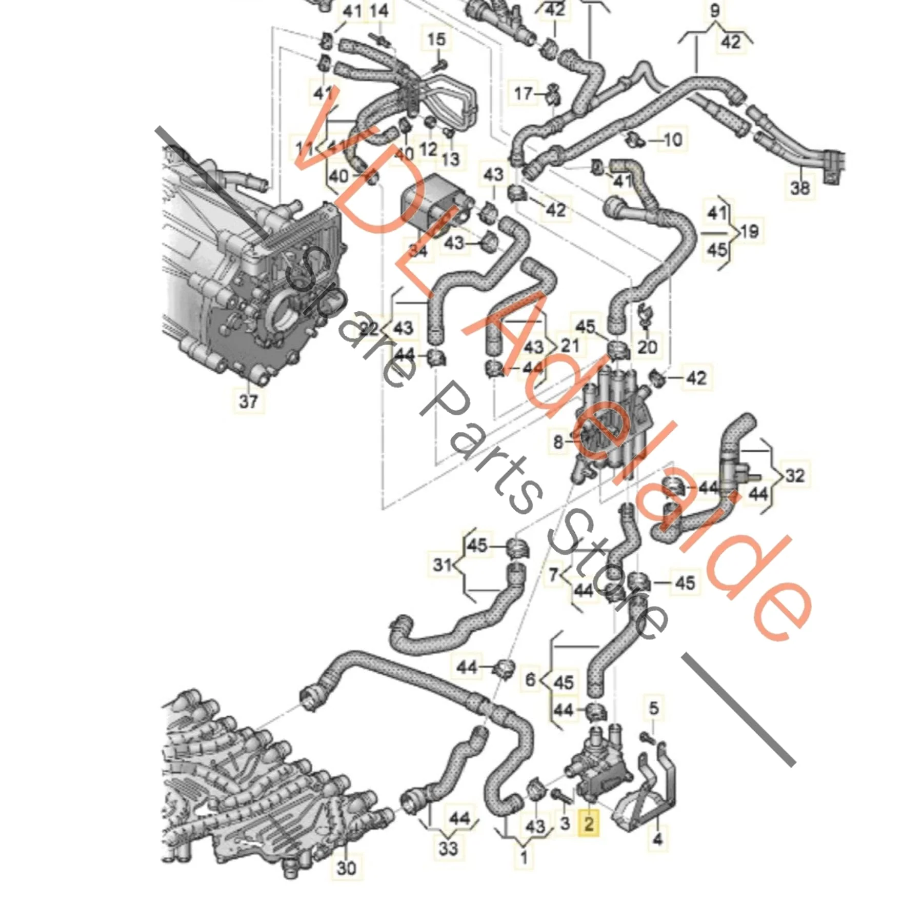 Audi e-Tron Porsche Taycan Front Left Coolant Shut Off Valve 9J1963375R - Image 2