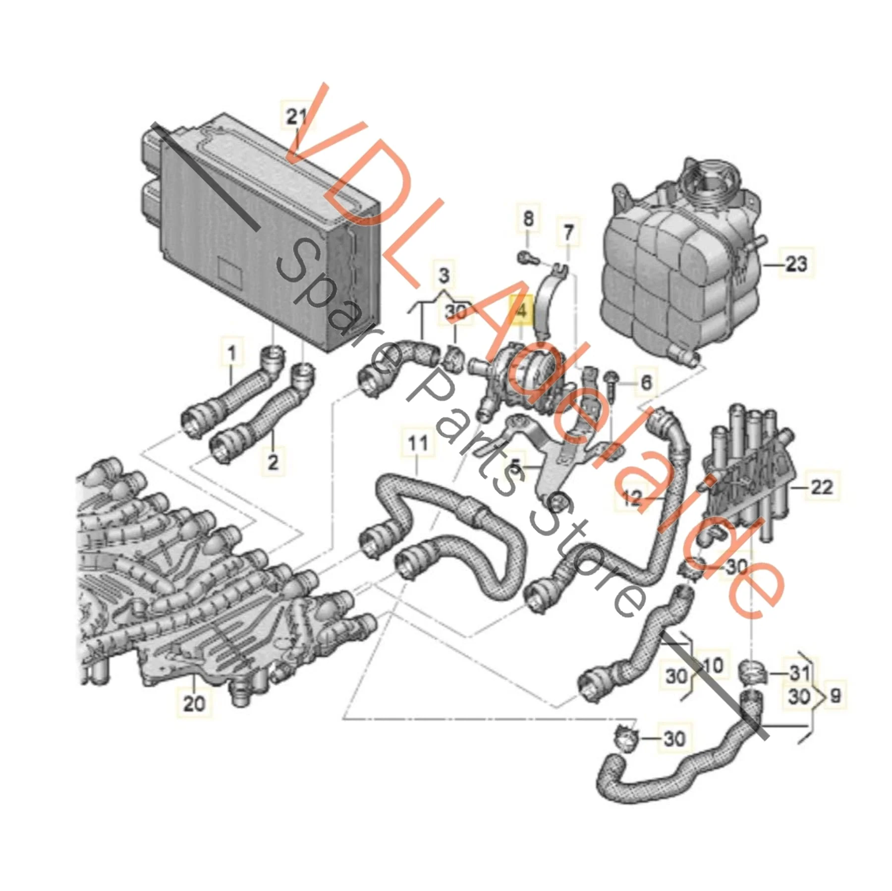 Audi e-Tron Porsche Taycan Electric Coolant Circulation Pump 9J1965567F - Image 2