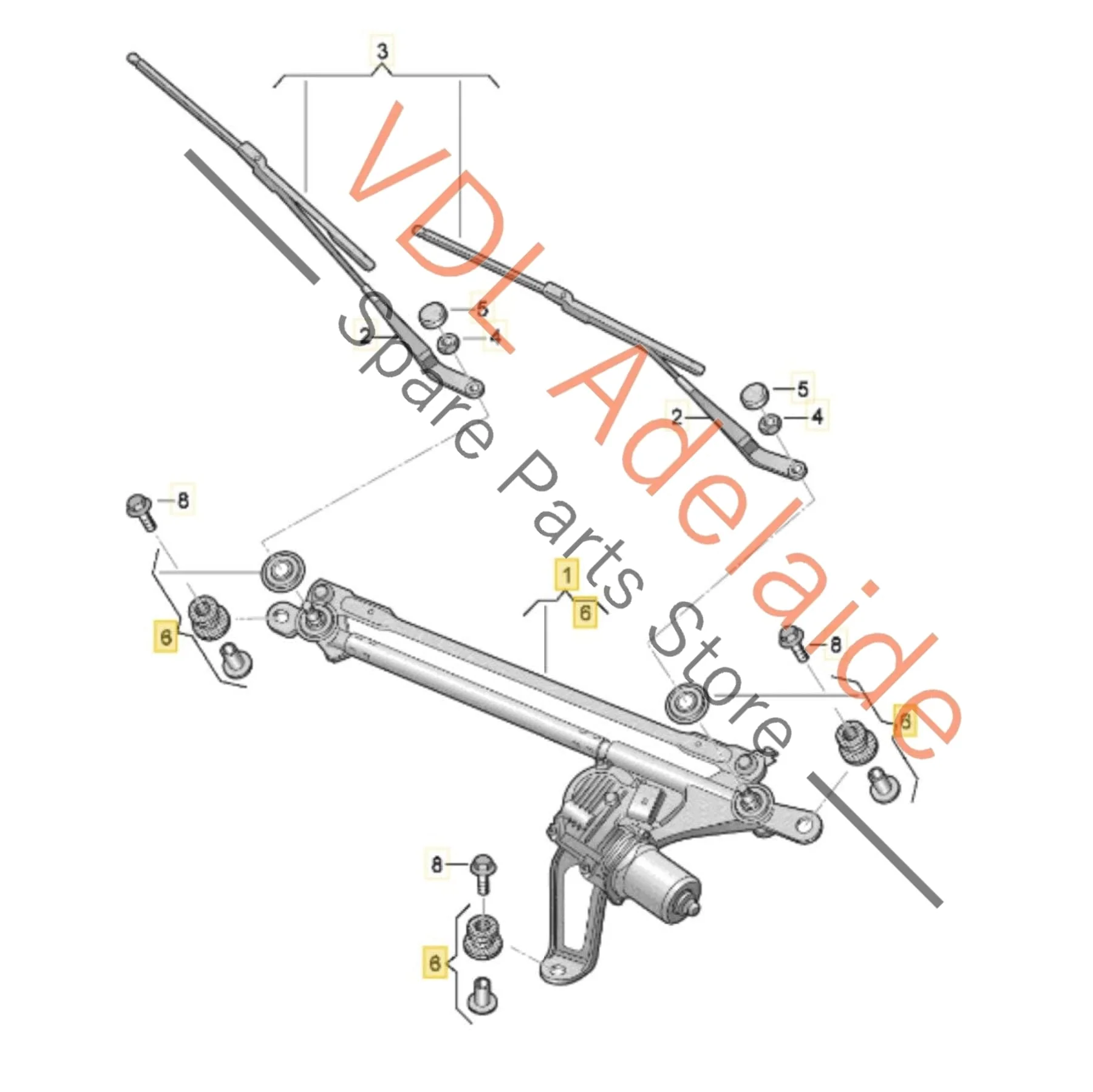Audi e-Tron GT Windscreen Wiper Motor w Linkage for RHD 9J1955024E - Image 2