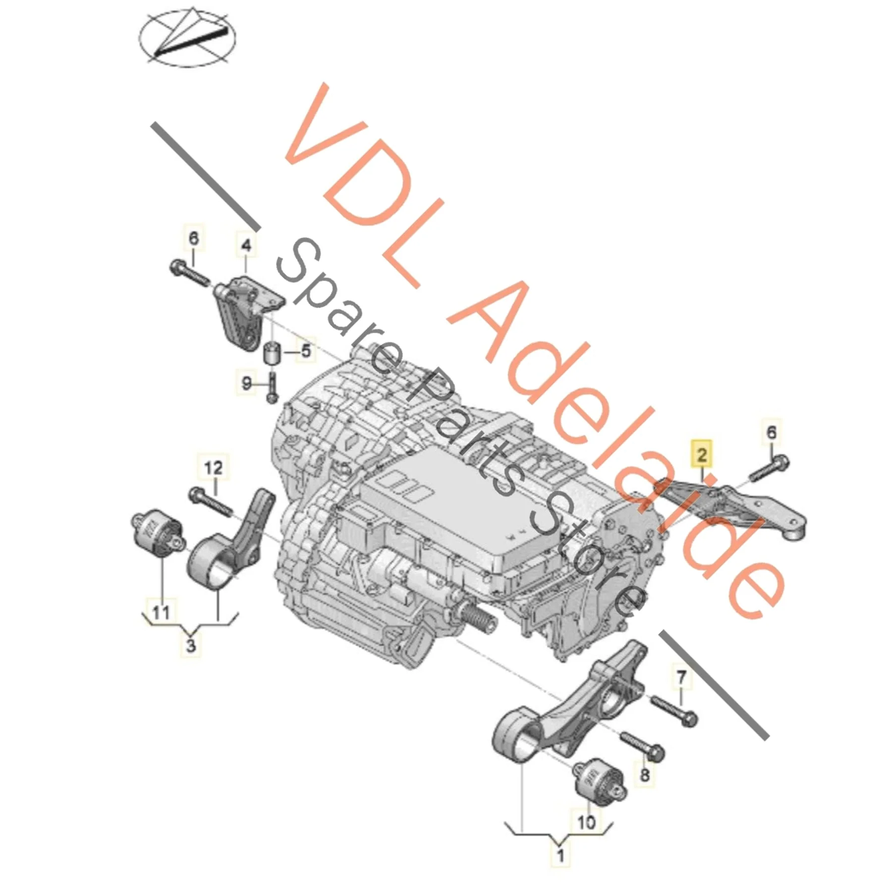Audi e-Tron GT Engine Transmission Mount Bracket Bushing 9J1199186 - Image 2