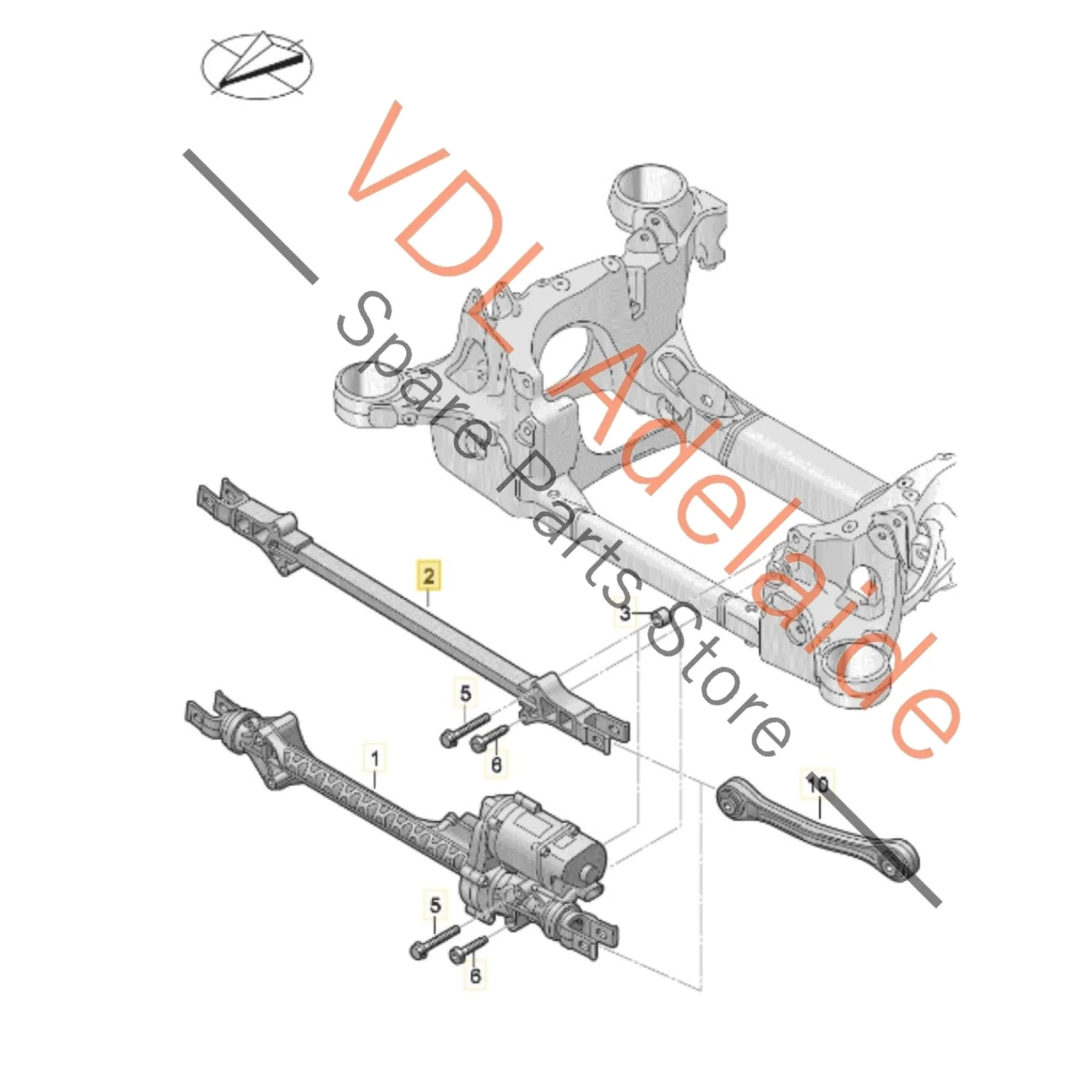 Audi e-Tron GT Porsche Taycan Rear Cross Member Steering Rack Stiffening Bracket Brace 9J1599301D - Image 2