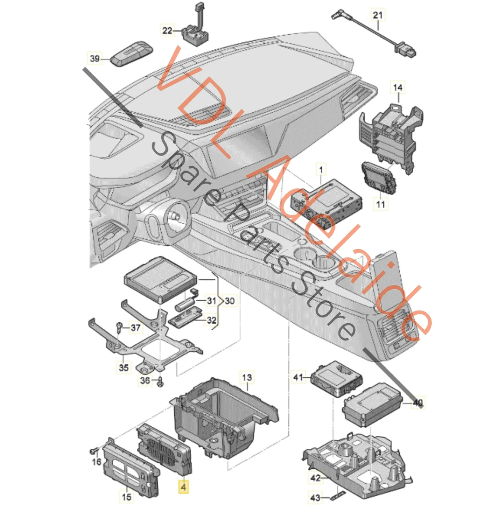 Audi Genuine OEM Wireless Phone Car Charger 4N0035502B - Image 2