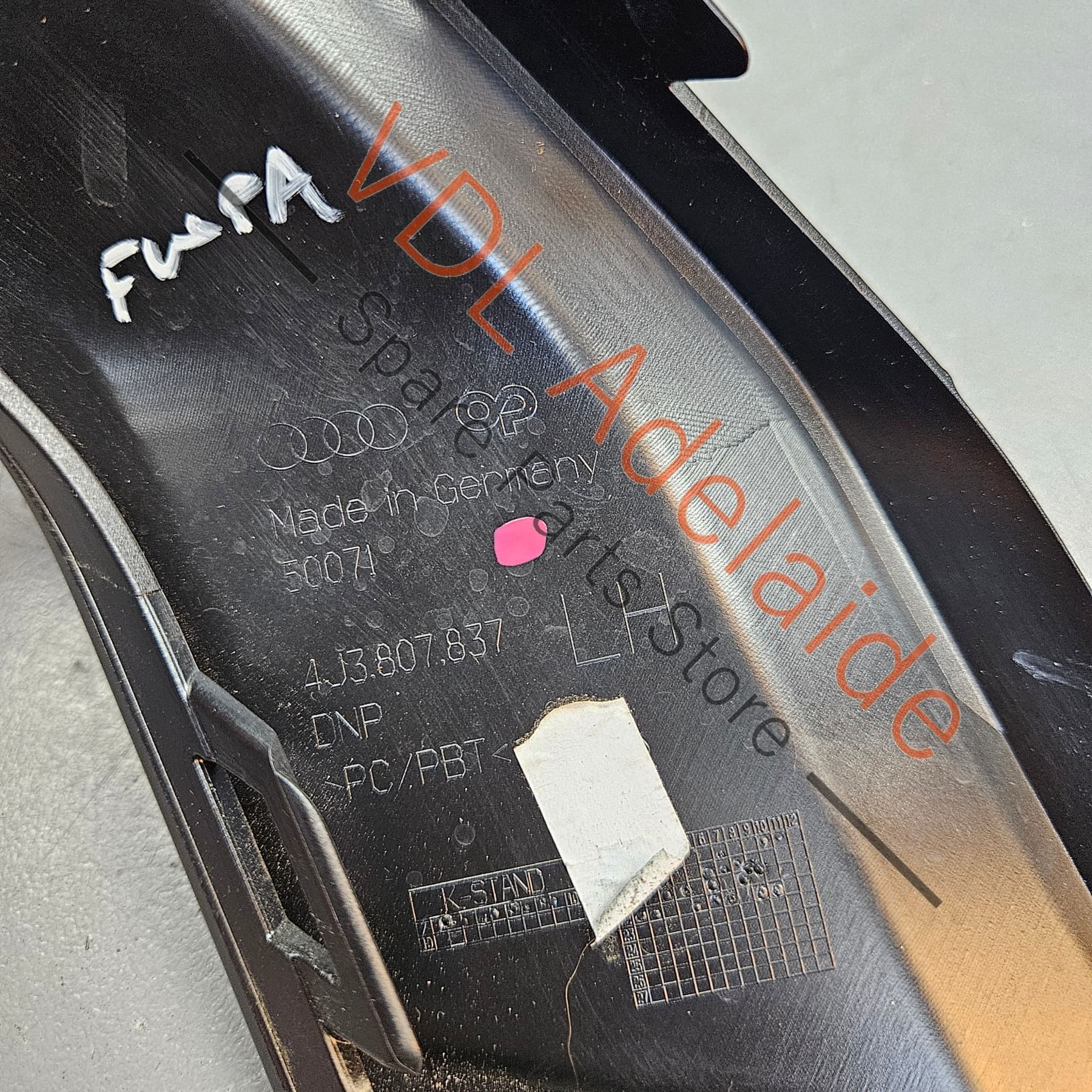 Audi e-Tron GT Rear Bumper Left Corner Trim Gloss Black 4J3807837 Y9B - Image 6