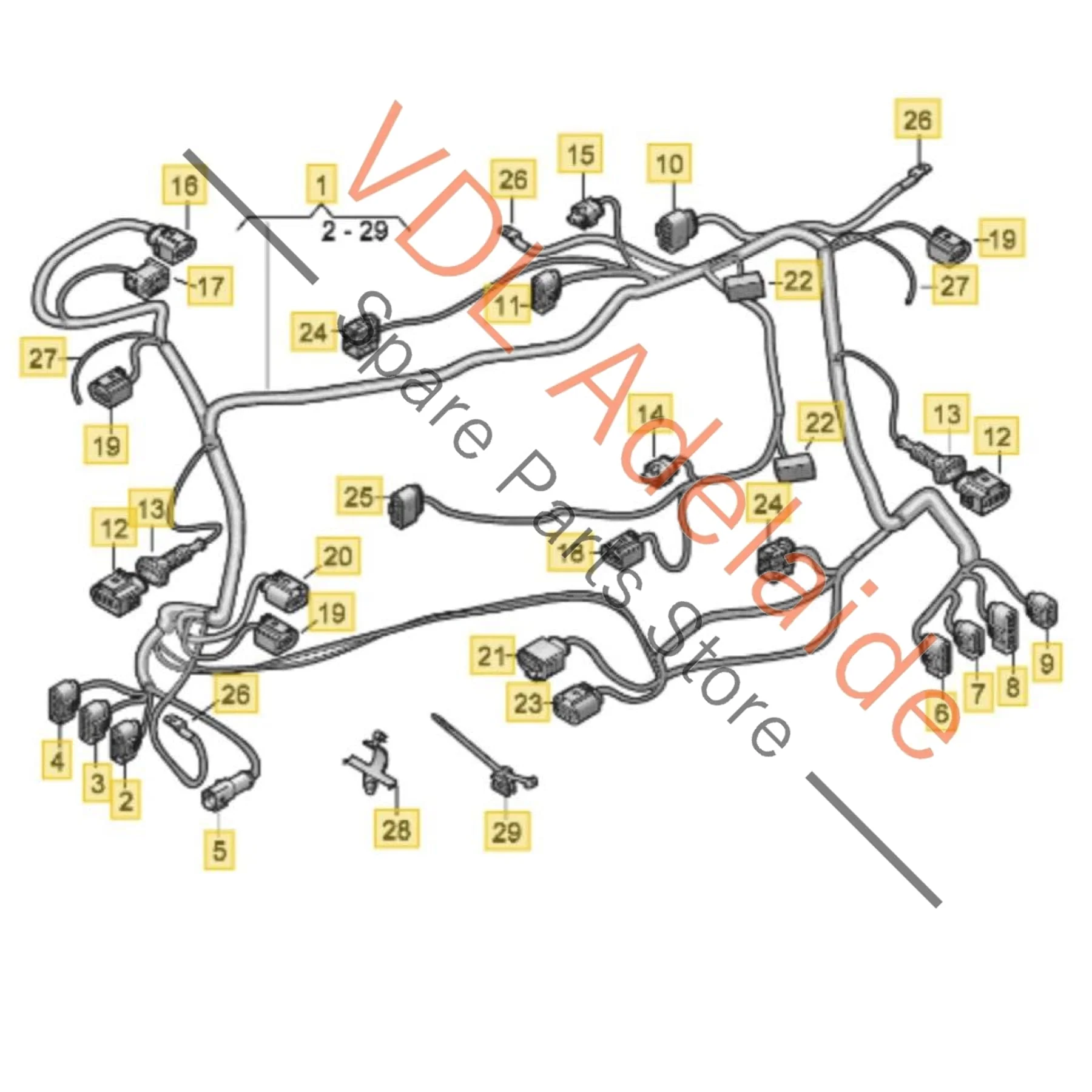 Audi e-Tron GT Wiring Harness for Transmission Gearbox 9J1971772BT - Image 2