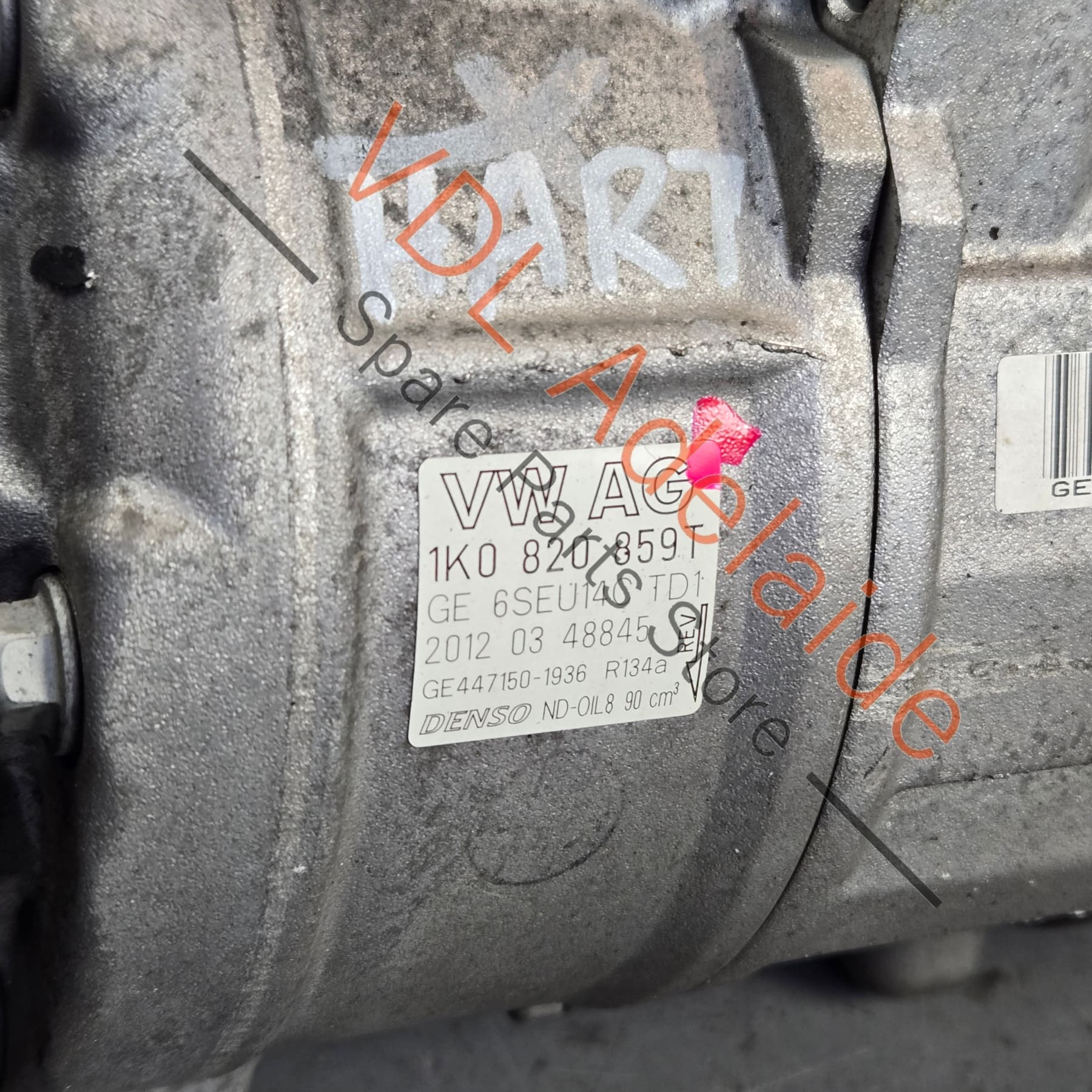 VW Polo Golf Audi A3 1.4L AC Air Conditioning Compressor Pump 1K0820859T Denso 6SEU14C - Image 2