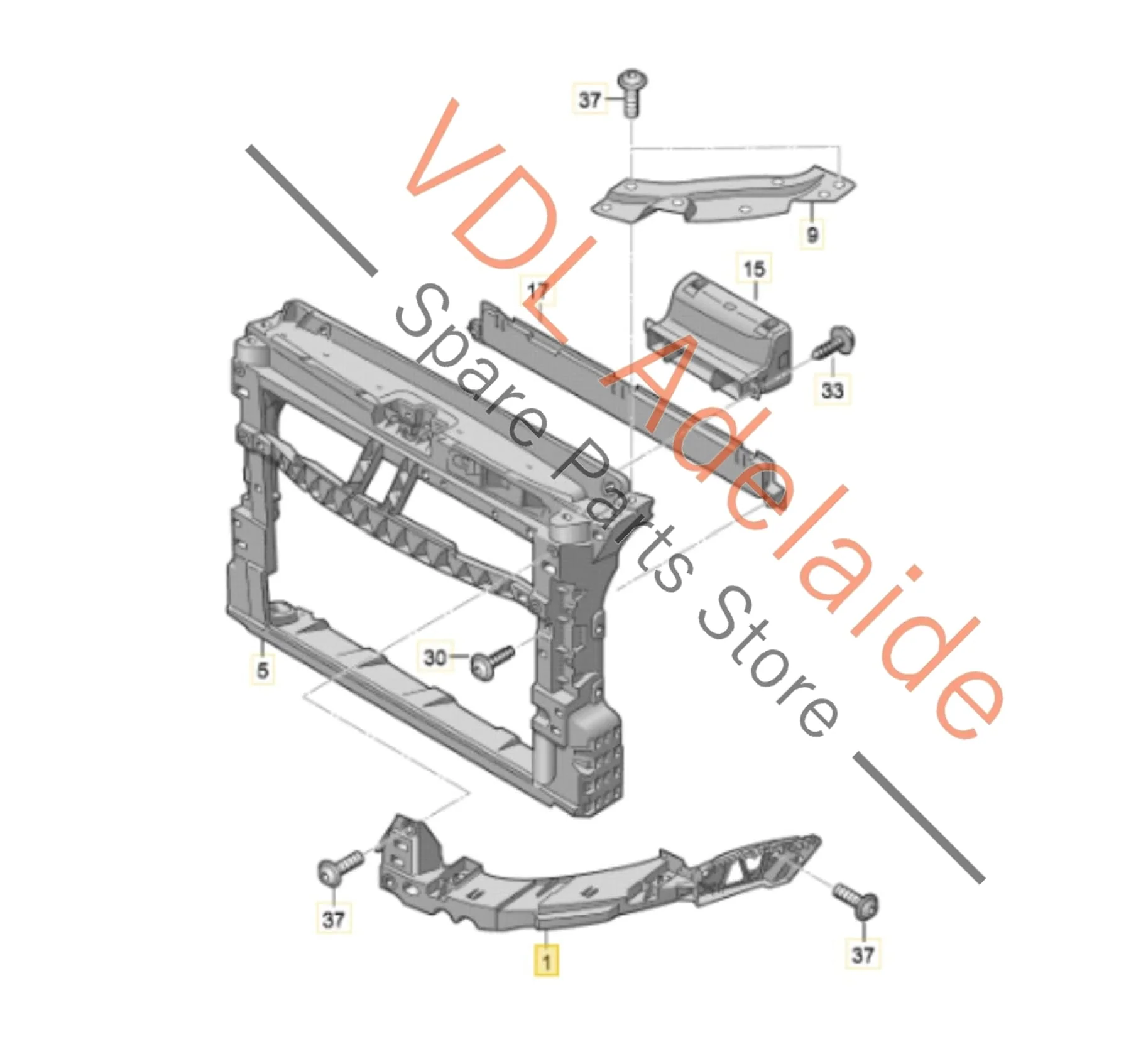 VW Polo MK5 Gti Front Bumper Headlight Bracket Left 6R0805071E - Image 2