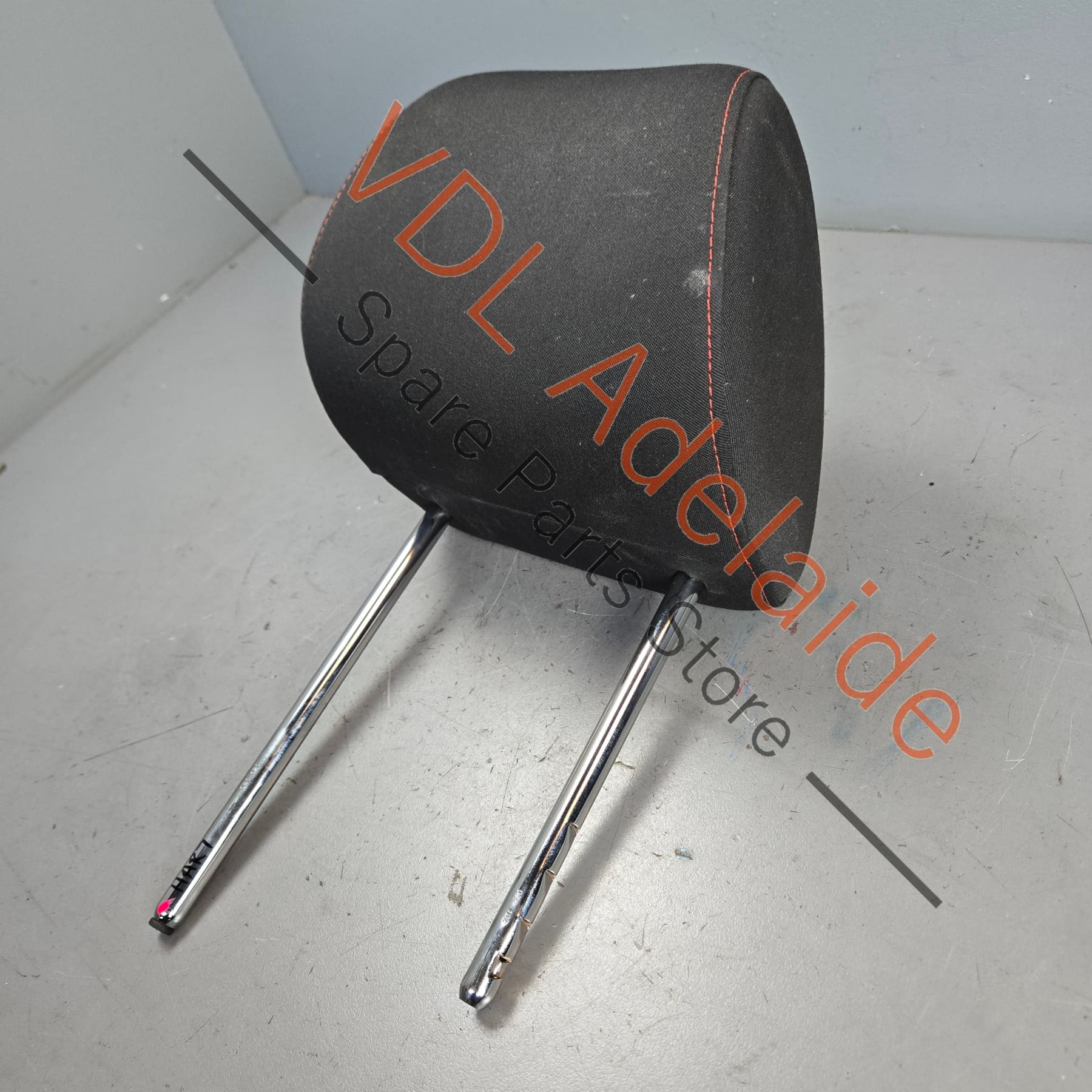 VW Polo Gti 6R Cloth Headrest for front Seat Red Stitch Titanium black/red 6R0881901M YCG