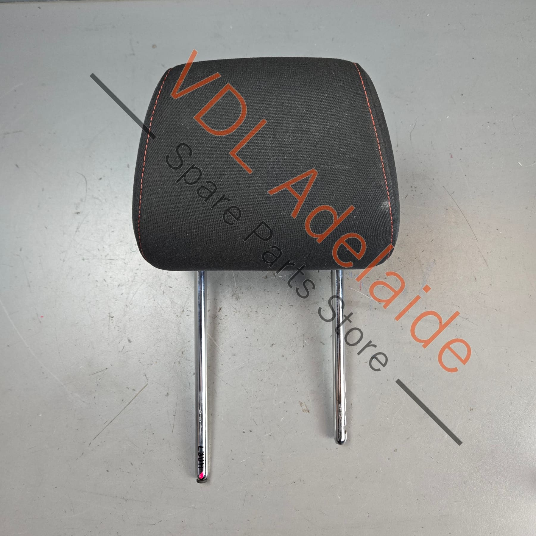 VW Polo Gti 6R Cloth Headrest for front Seat Red Stitch Titanium black/red 6R0881901M YCG - Image 5