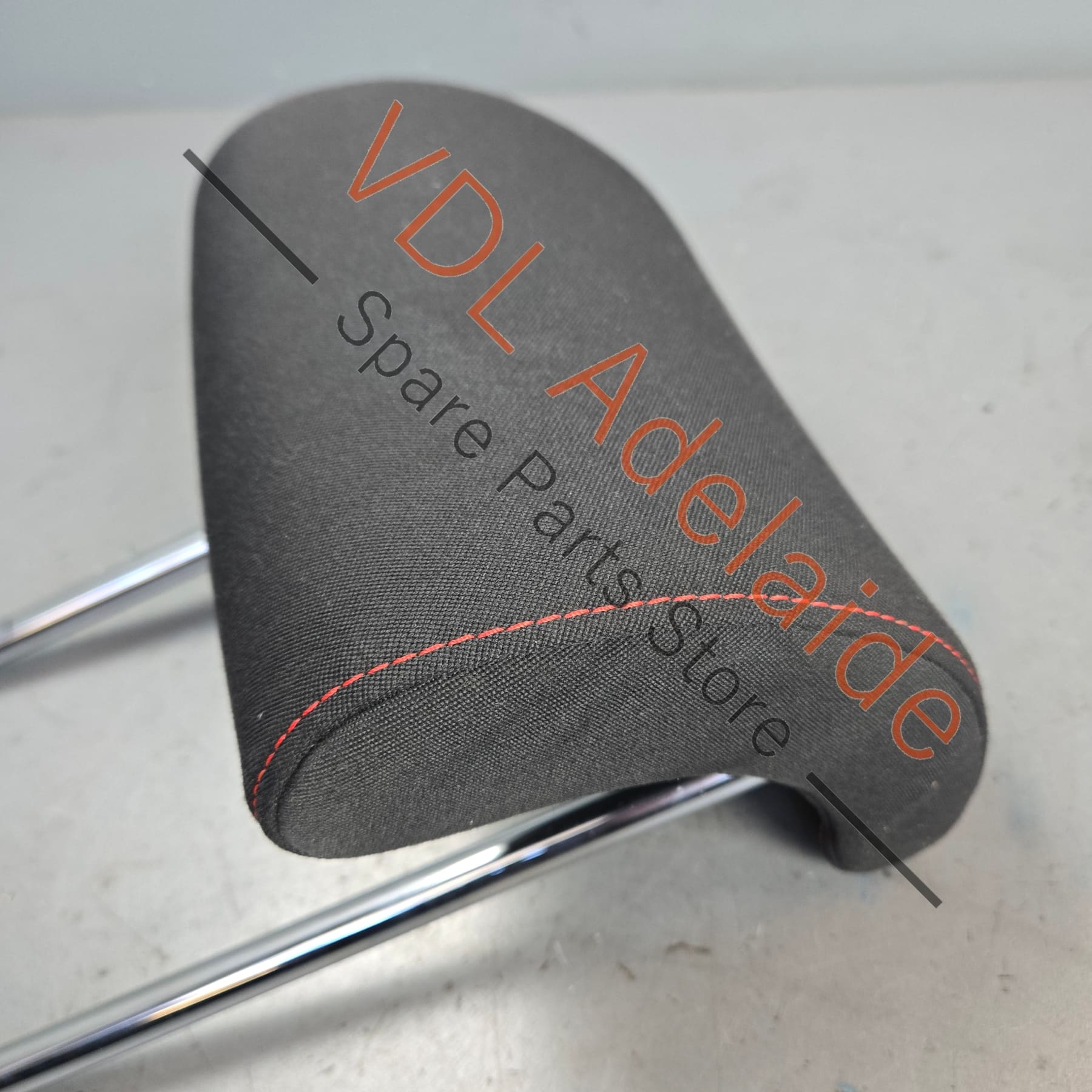 VW Polo Gti 6R Cloth Headrest for Rear Middle Seat Red Stitch Titanium black/red 6R0885902B YCG