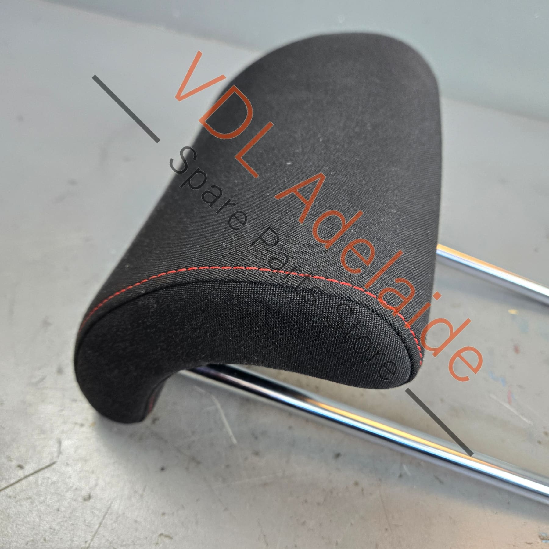 VW Polo Gti 6R Cloth Headrest for Rear Middle Seat Red Stitch Titanium black/red 6R0885902B YCG - Image 2