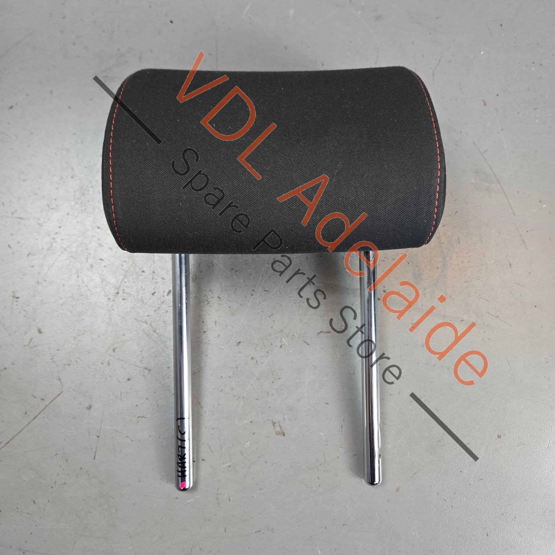 VW Polo Gti 6R Cloth Headrest for Rear Middle Seat Red Stitch Titanium black/red 6R0885902B YCG - Image 5