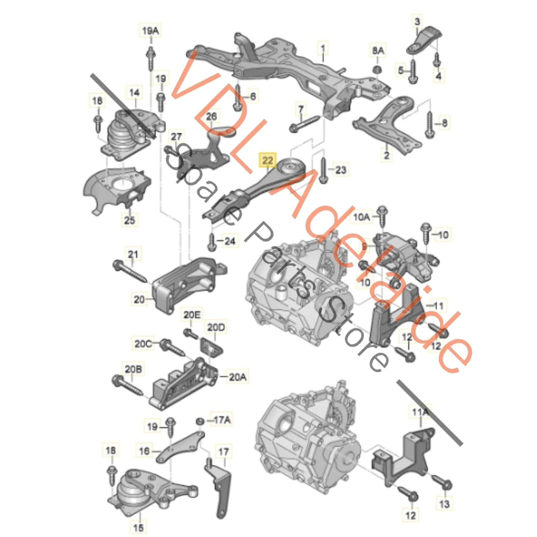 VW Polo 6R Pendulum Support Bottom Engine Mount 6Q0199851AP - Image 2