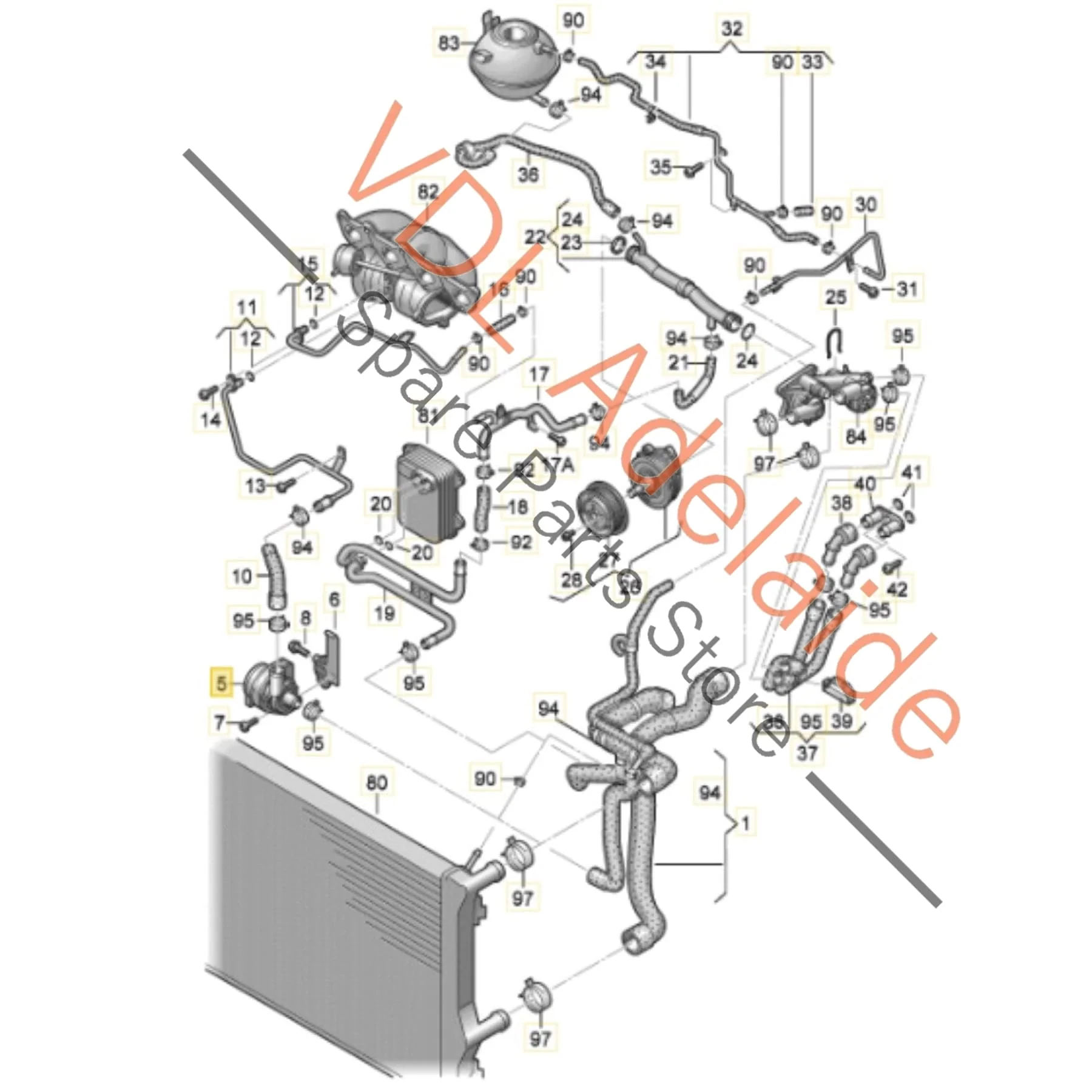 VW Polo MK5 Genuine Additional Coolant Pump Electric 1K0965561F - Image 2