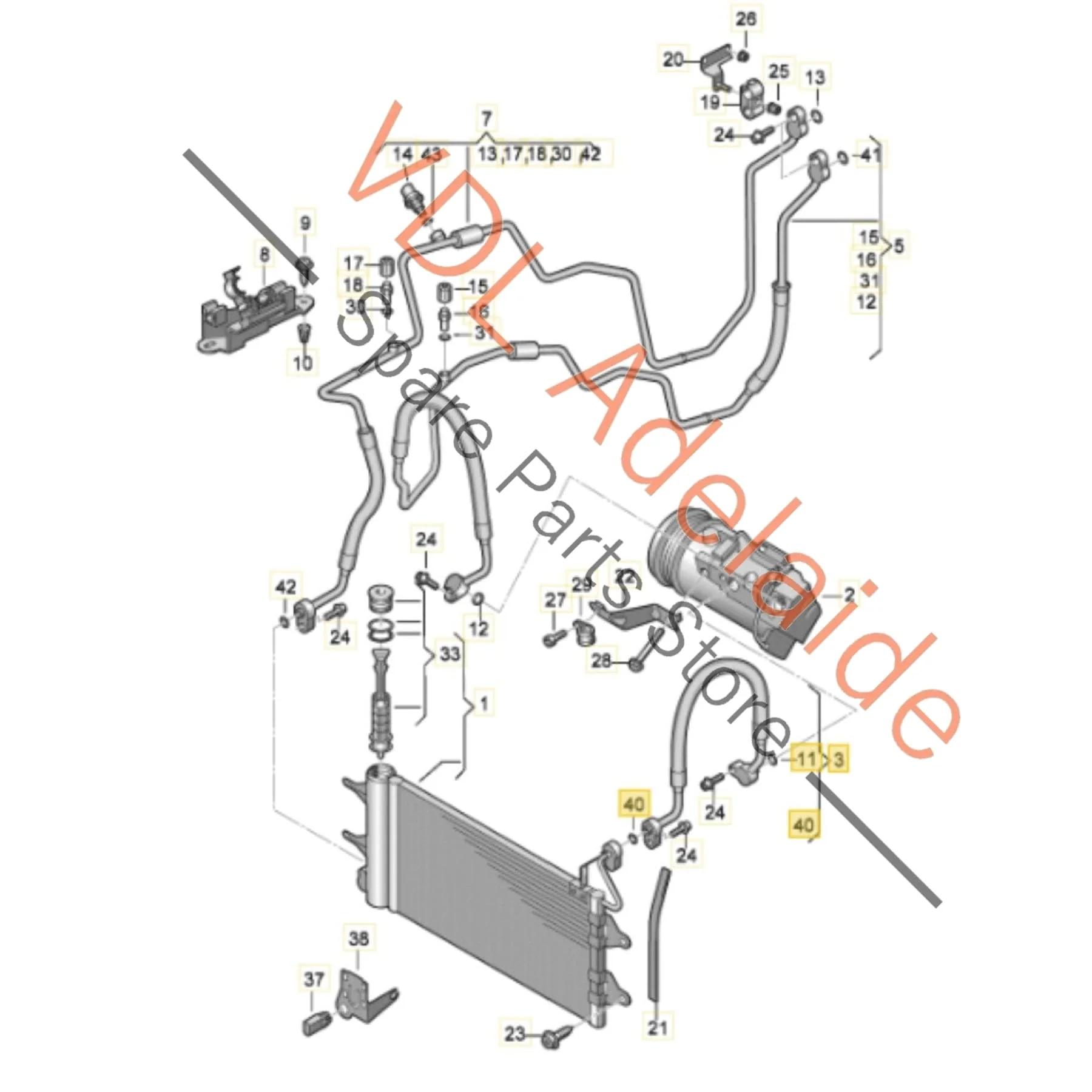 VW Polo 6R AC Hose Refrigerant Pipe 6R0820721H - Image 2