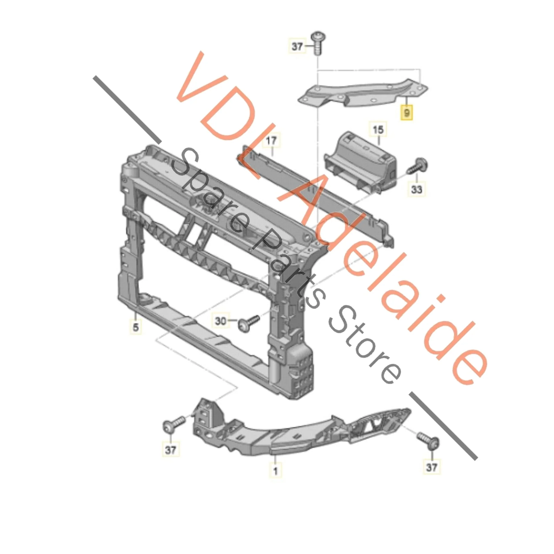 VW Polo 6R Radiator Support Bracket Left 6R0805931A - Image 2
