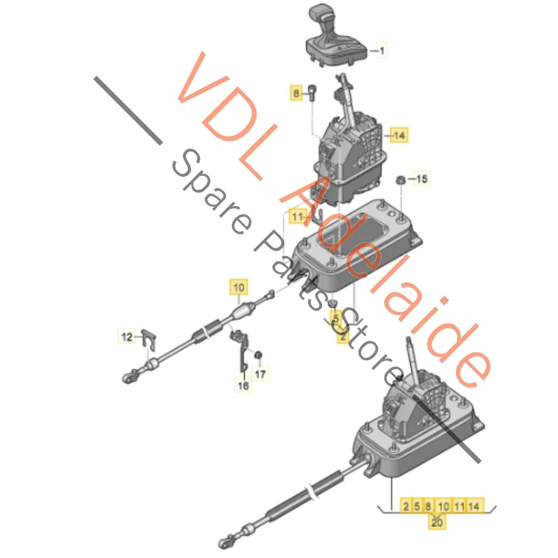 VW Polo MK5 6R Gti Gti Gear Shifter Lever Mechanism for DSG Automatic 6R2713025BG 6R2713025AB - Image 2