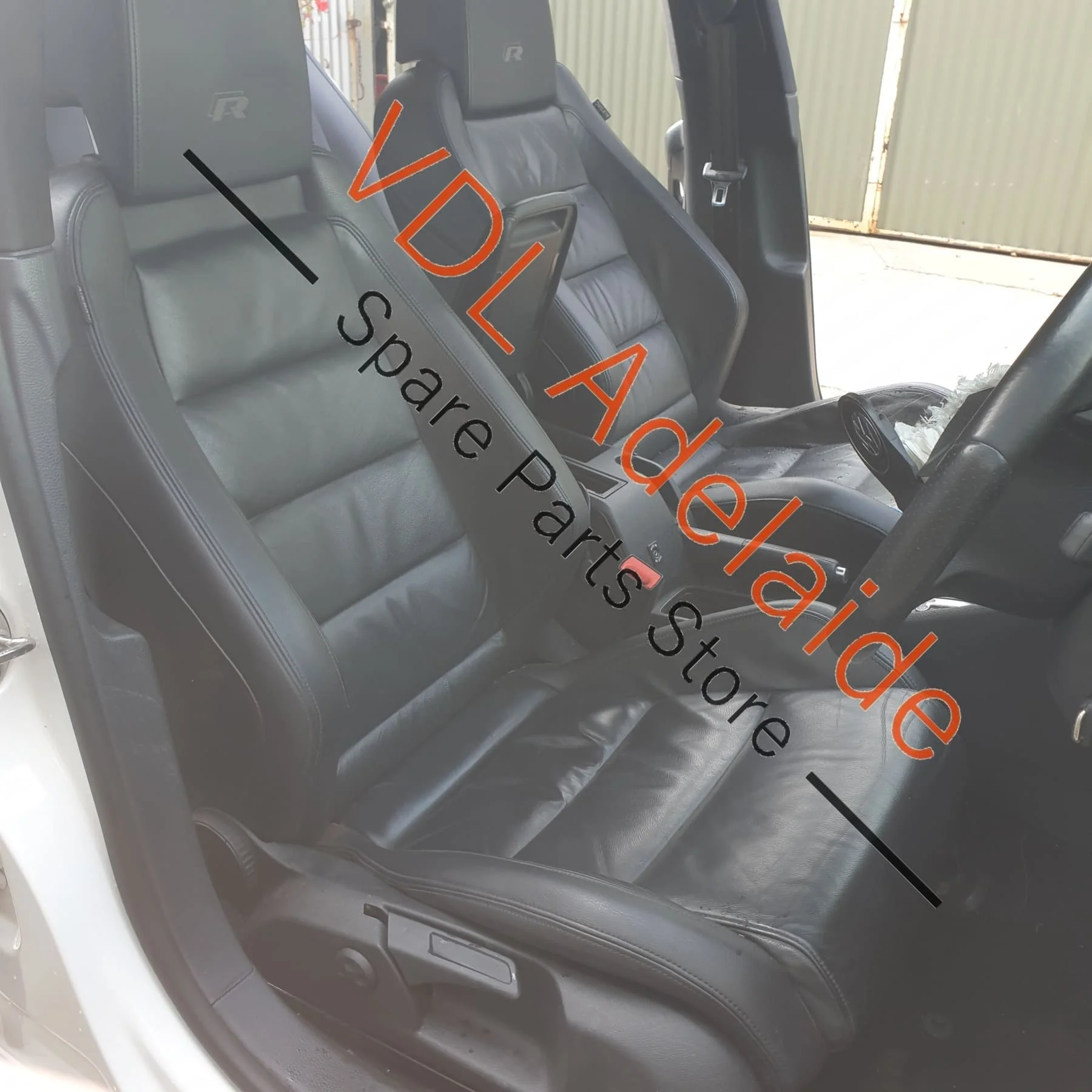 VW Golf MK6 Black Leather Headrest for Rear Middle Centre Seat Interior Trim - Image 8