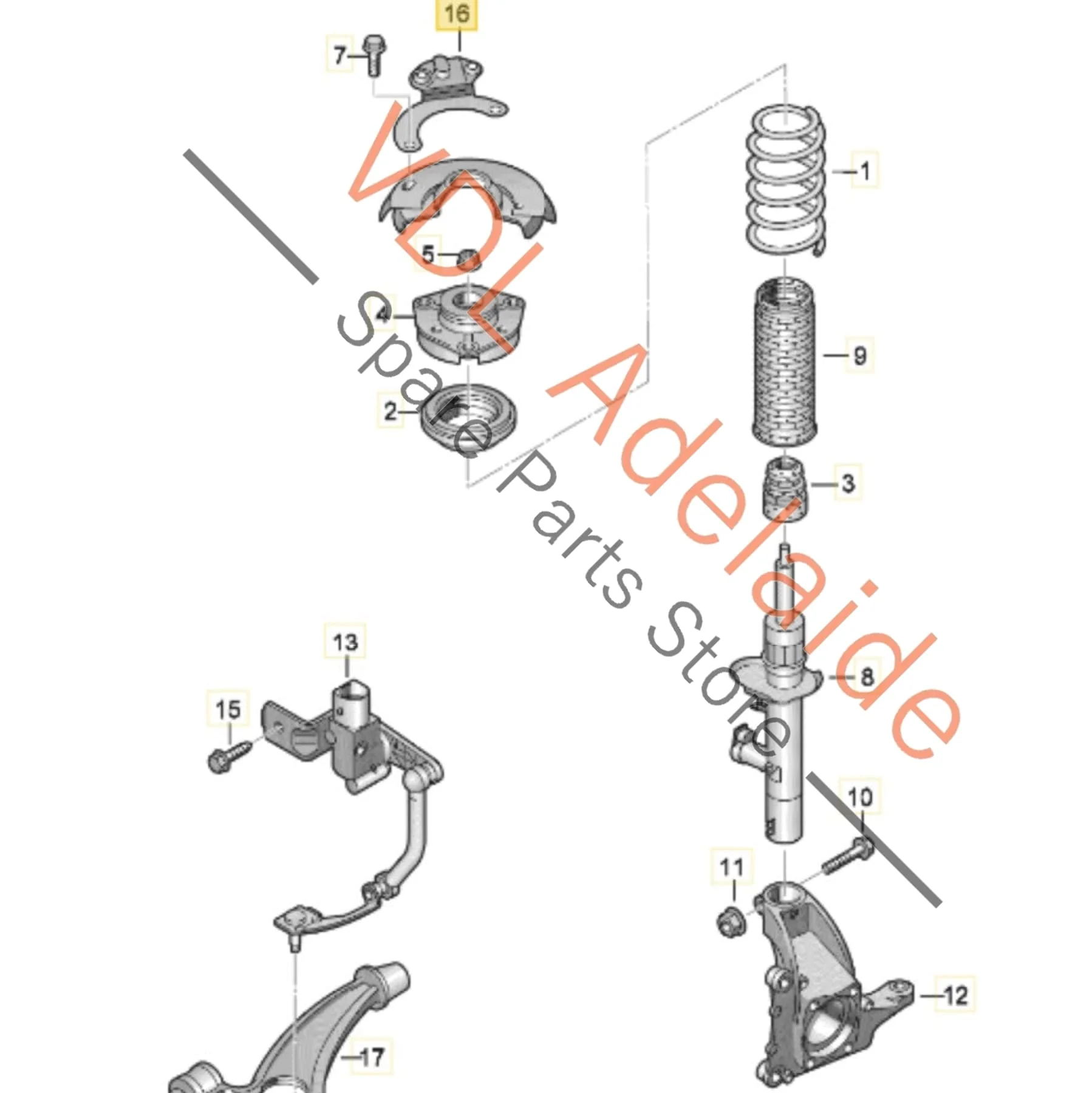 VW Golf MK6 R Front Acceleration Sensor Set Left & Right 1K0412576 1K0412575 - Image 2