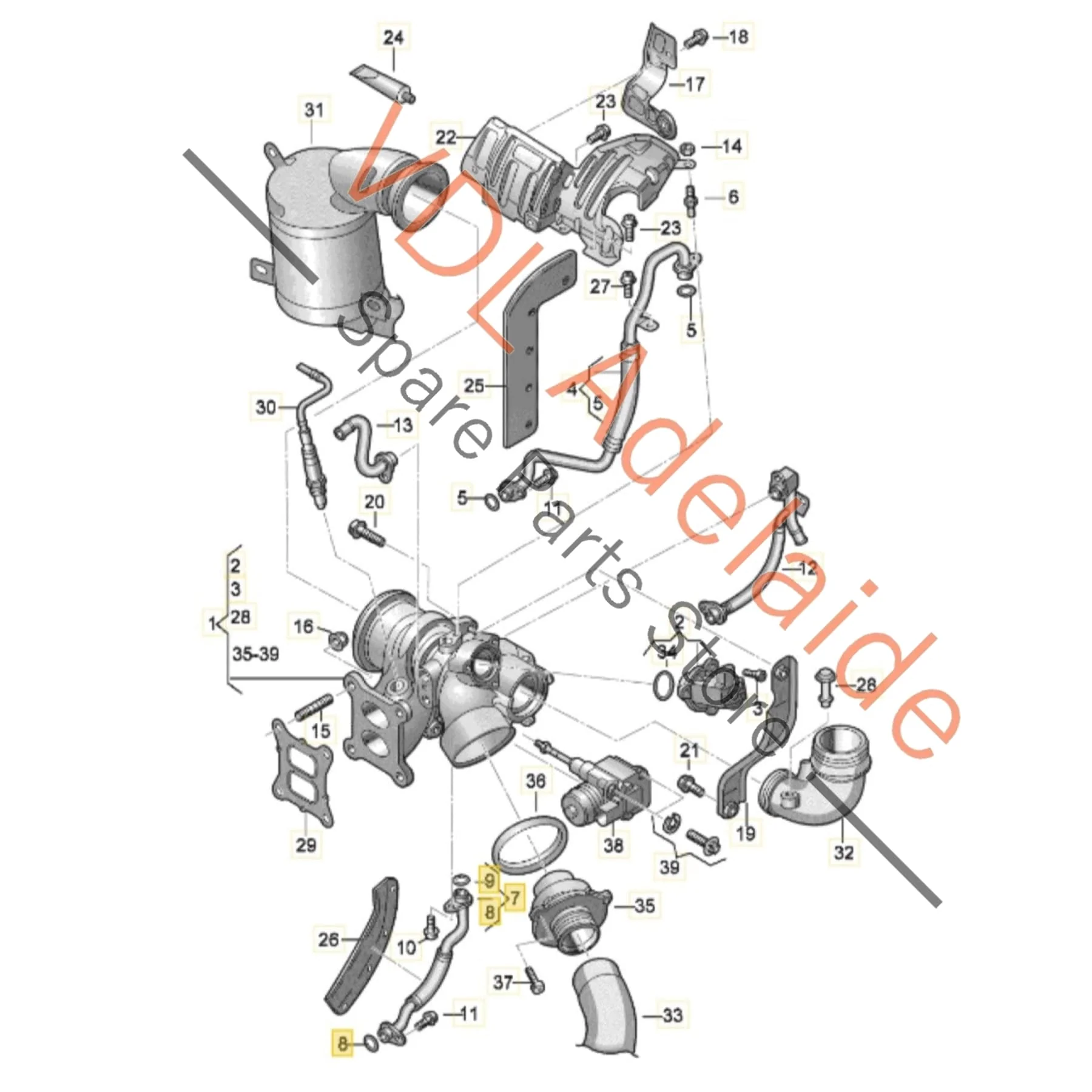 VW Audi Turbocharger Turbo Oil Return Hose Pipe 06K145735T - Image 2