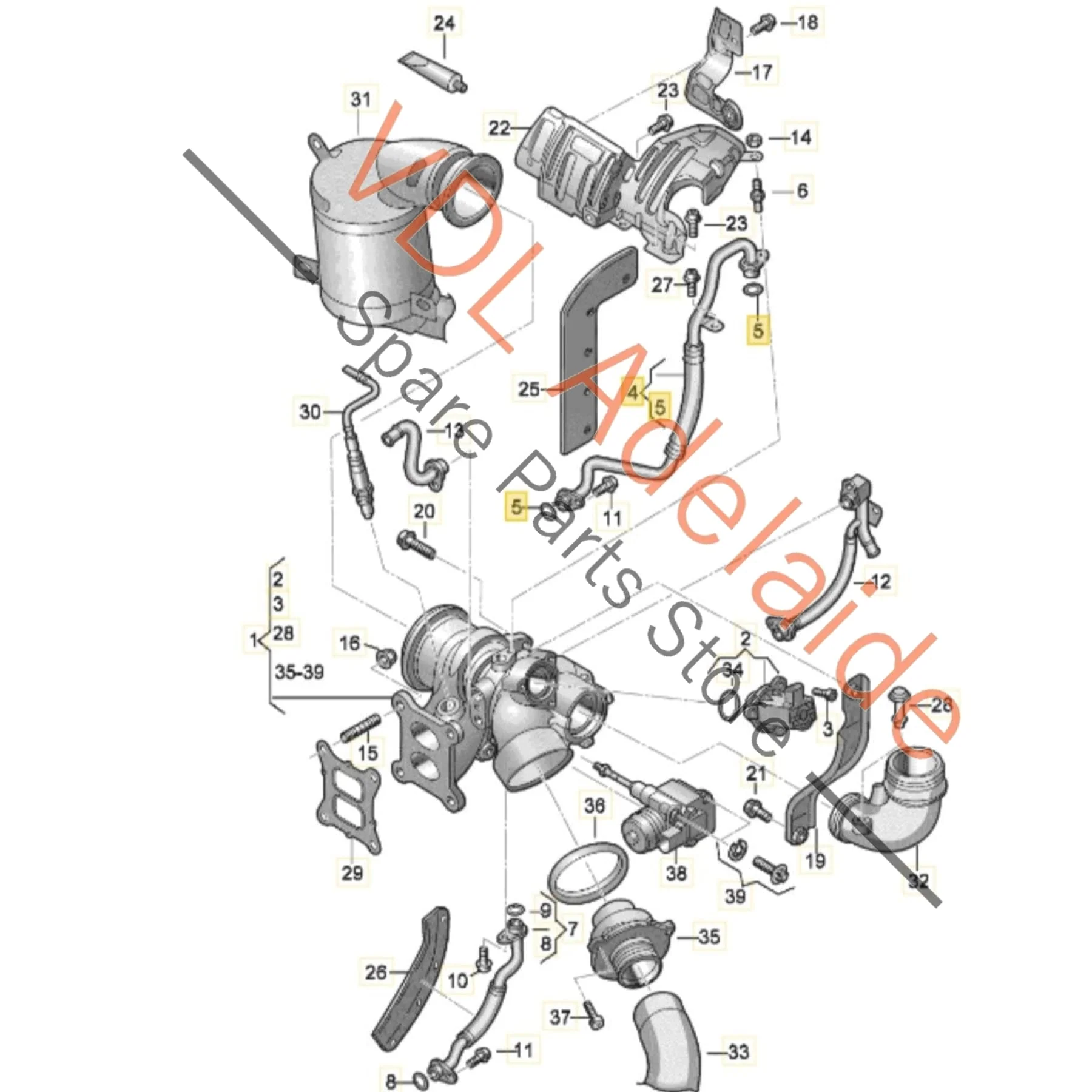 VW Audi Turbocharger Turbo Oil Feed Pressure Hose Pipe 06K145778AE - Image 2