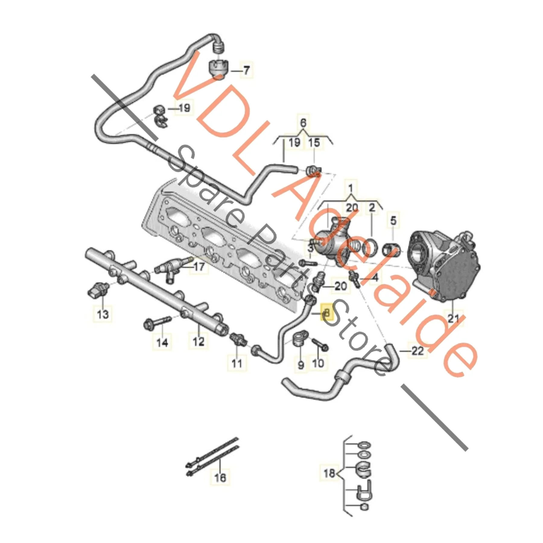 VW Audi High Pressure Steel Fuel Hose Pipe Line 06K127501J - Image 2