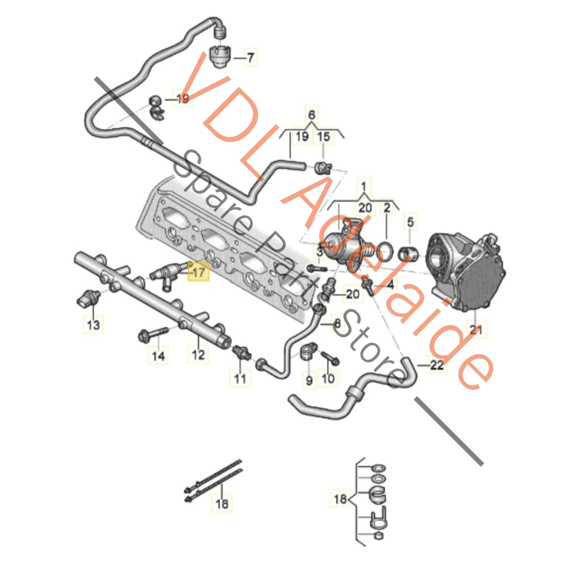 VW Audi 2.0T Fuel Injector set of 4 06A906036Q - Image 2