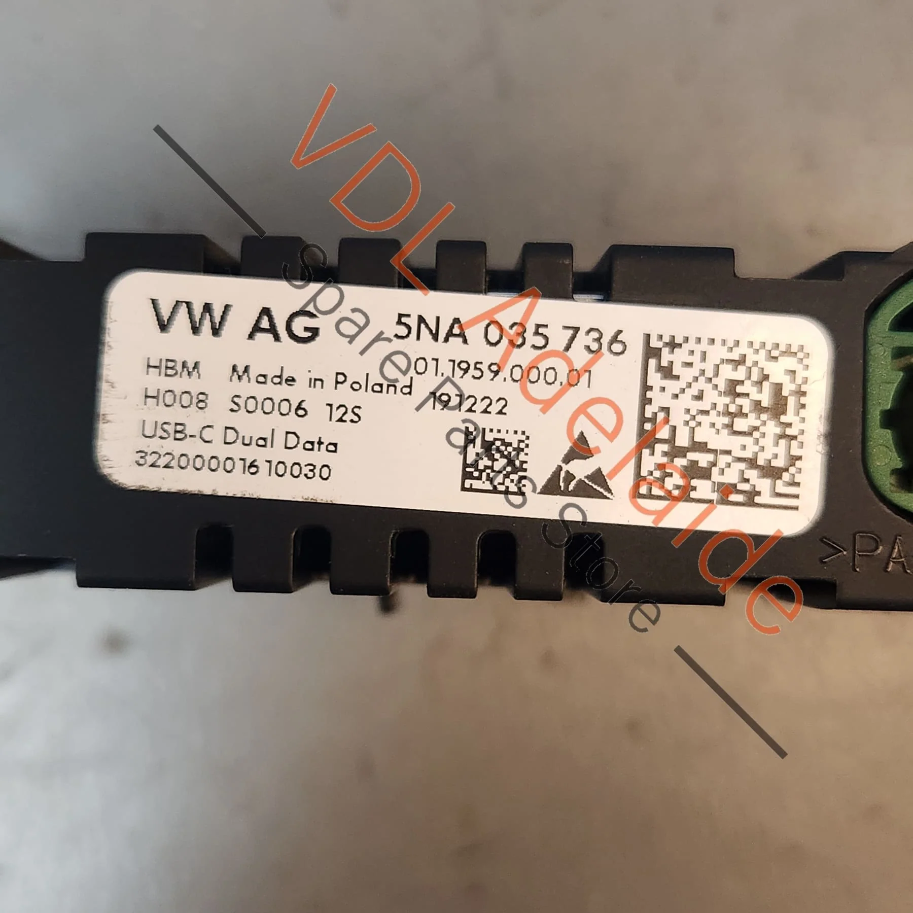 VW Audi Porsche Double USB C Port Charger 5NA035736 - Image 3