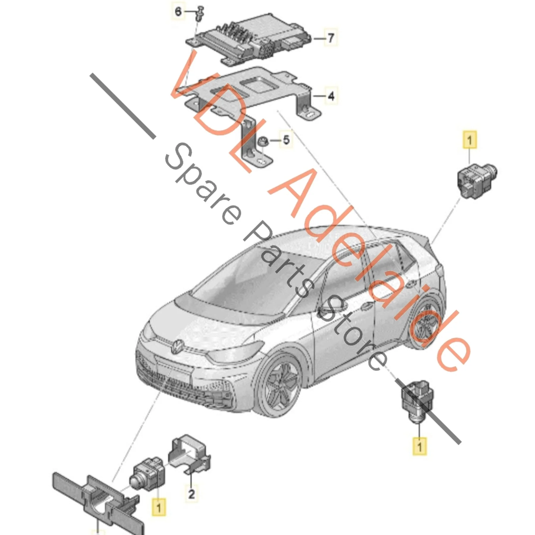 GENUINE VW Audi Cupra Vehicle Surround Reverse Parking Camera Front Side Rear 5WA980546D - Image 2
