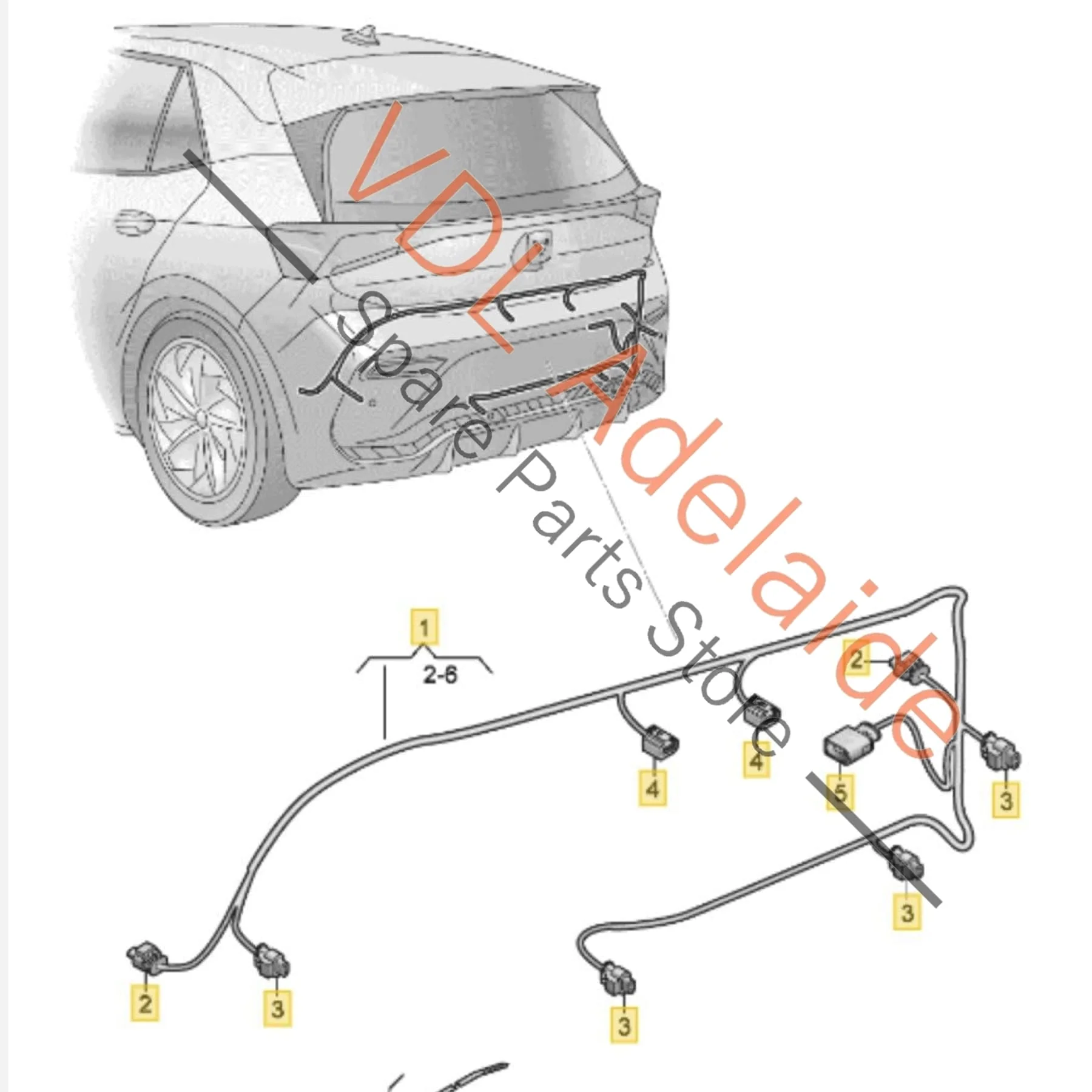 Cupra Born K11 Rear Bumper Parking Sensor Wiring Harness Cable 10E971104C - Image 2